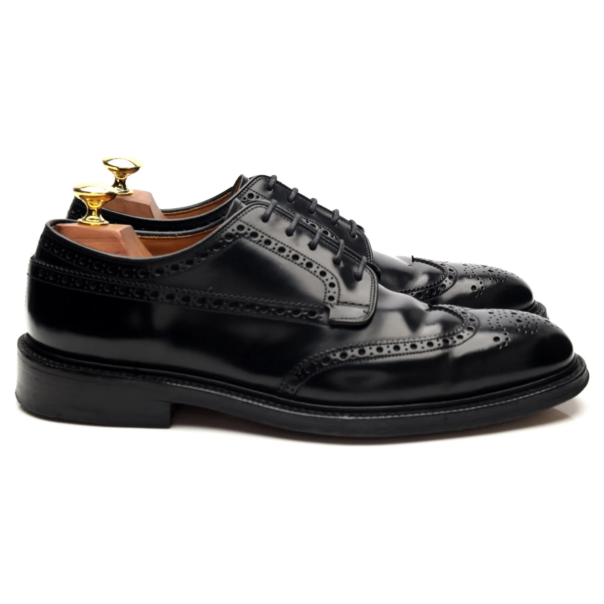 'Grafton' Black Leather Derby Brogues UK 7 F