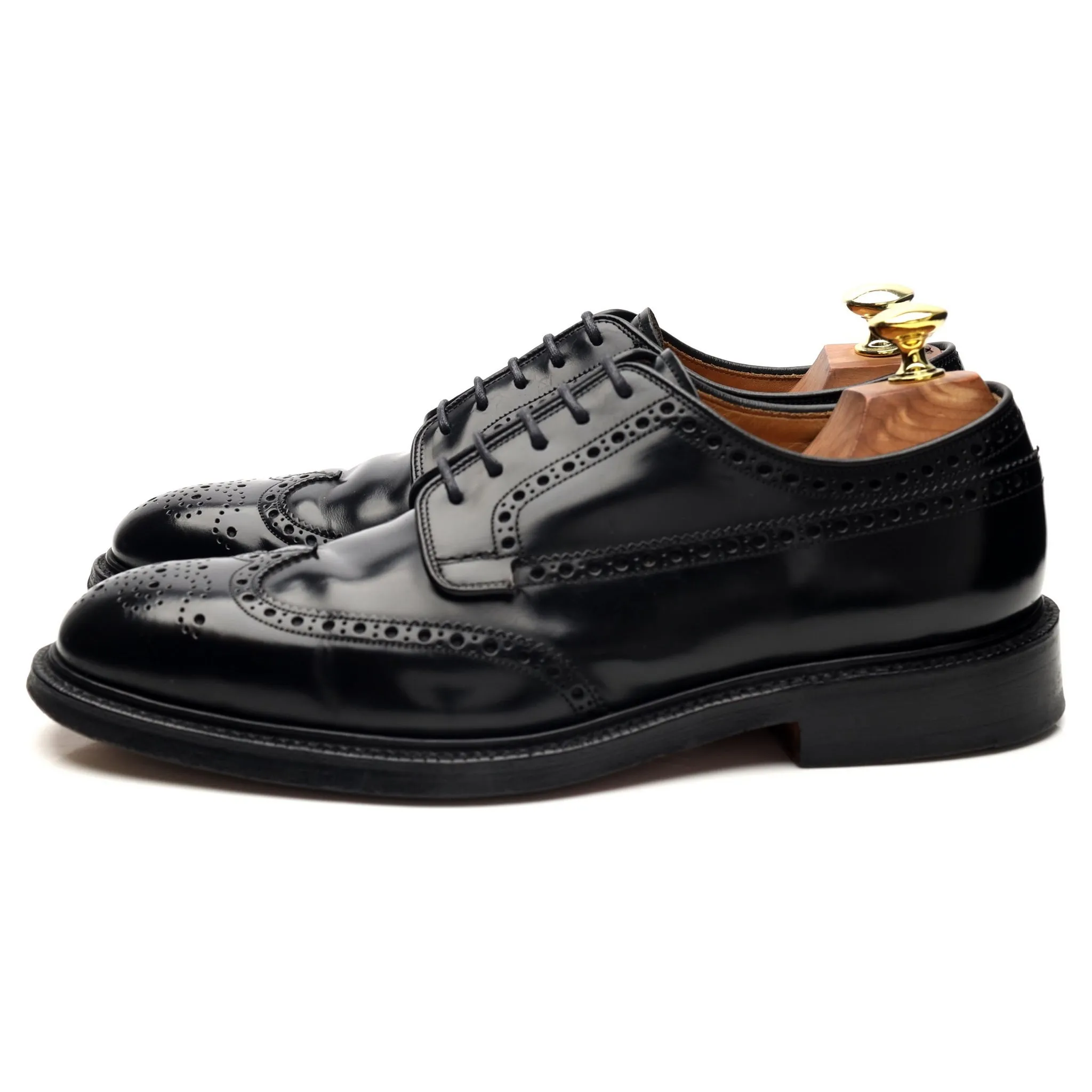 'Grafton' Black Leather Derby Brogues UK 7 F