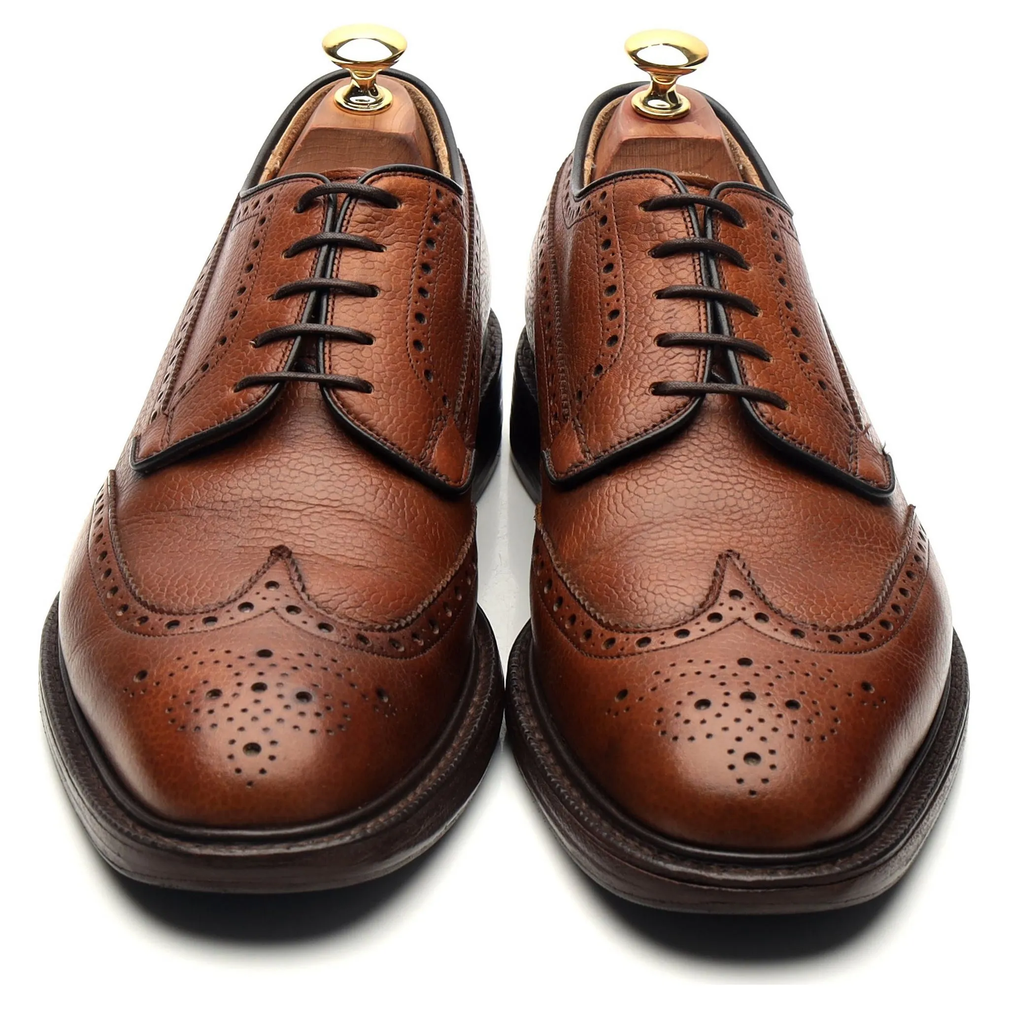 'Grafton' Tan Brown Leather Derby Brogues UK 8 G