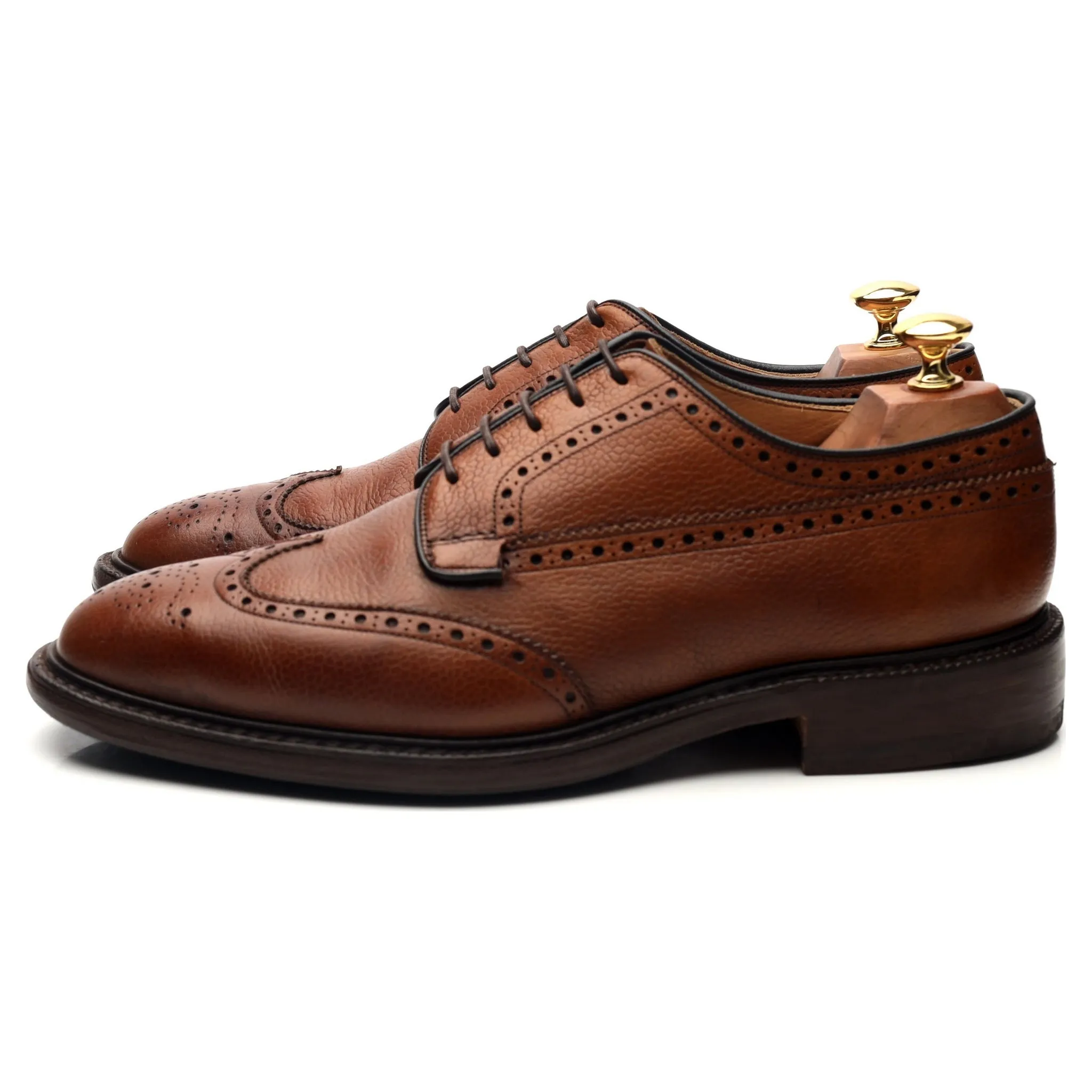 'Grafton' Tan Brown Leather Derby Brogues UK 8 G