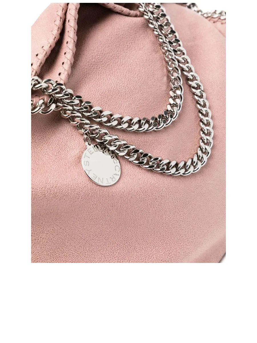 Grained Texture Logo Pendant Handbag