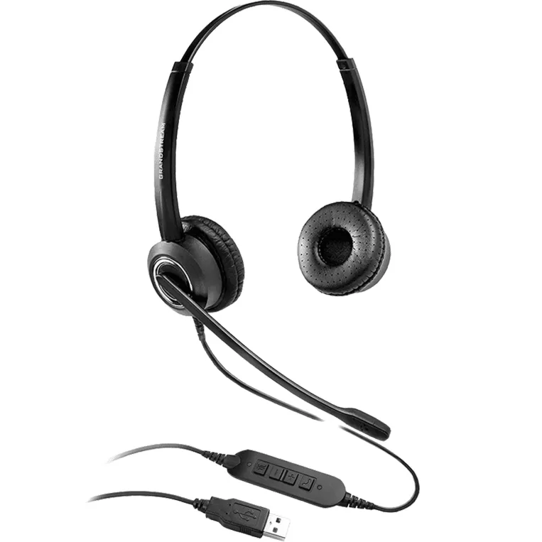 Grandstream GUV3000 HD Stereo USB Headset with Noise Cancelling Mic