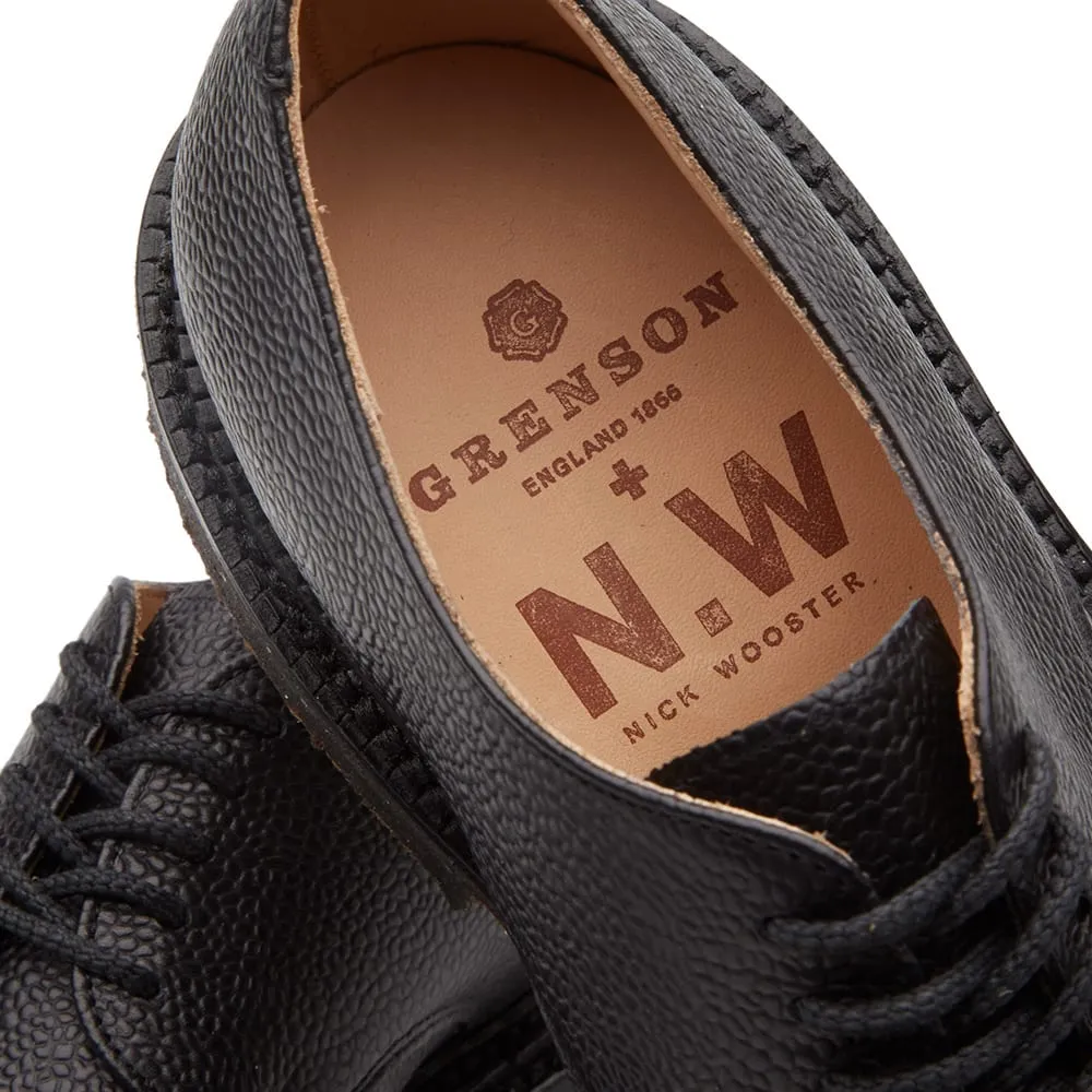 Grenson x Nick Wooster NW2 Crepe Sole Derby ShoeBlack Grain