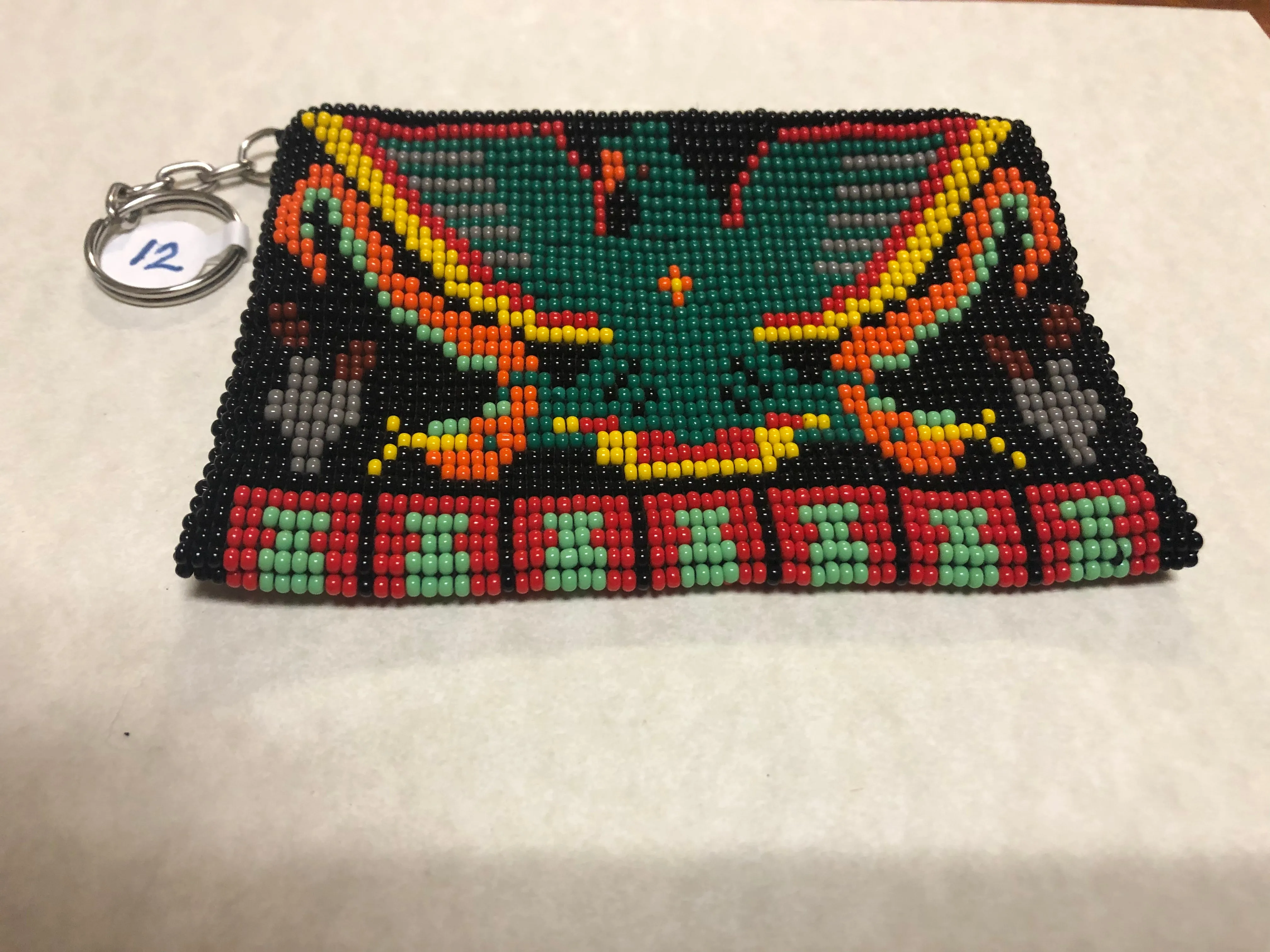 Guatemalan handcrafted glass seed beads change purse