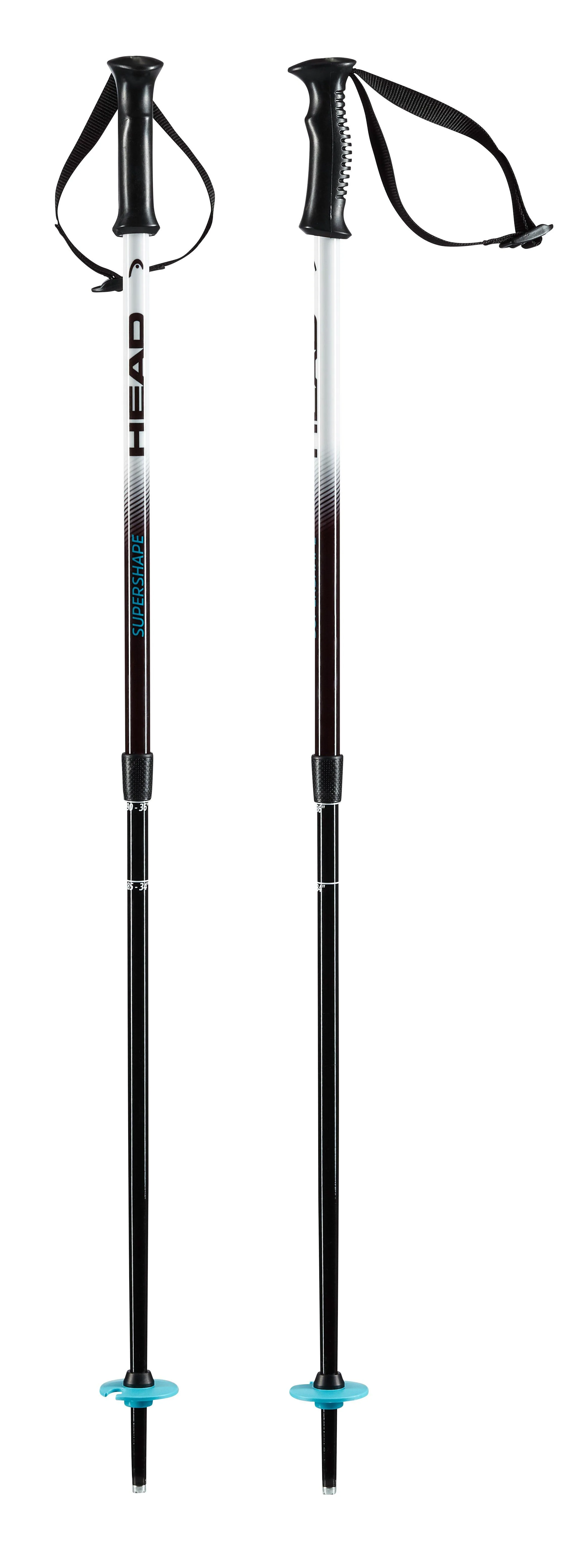 Head Kids' Supershape Team Adjustable Ski Poles - Black / White | George Fisher