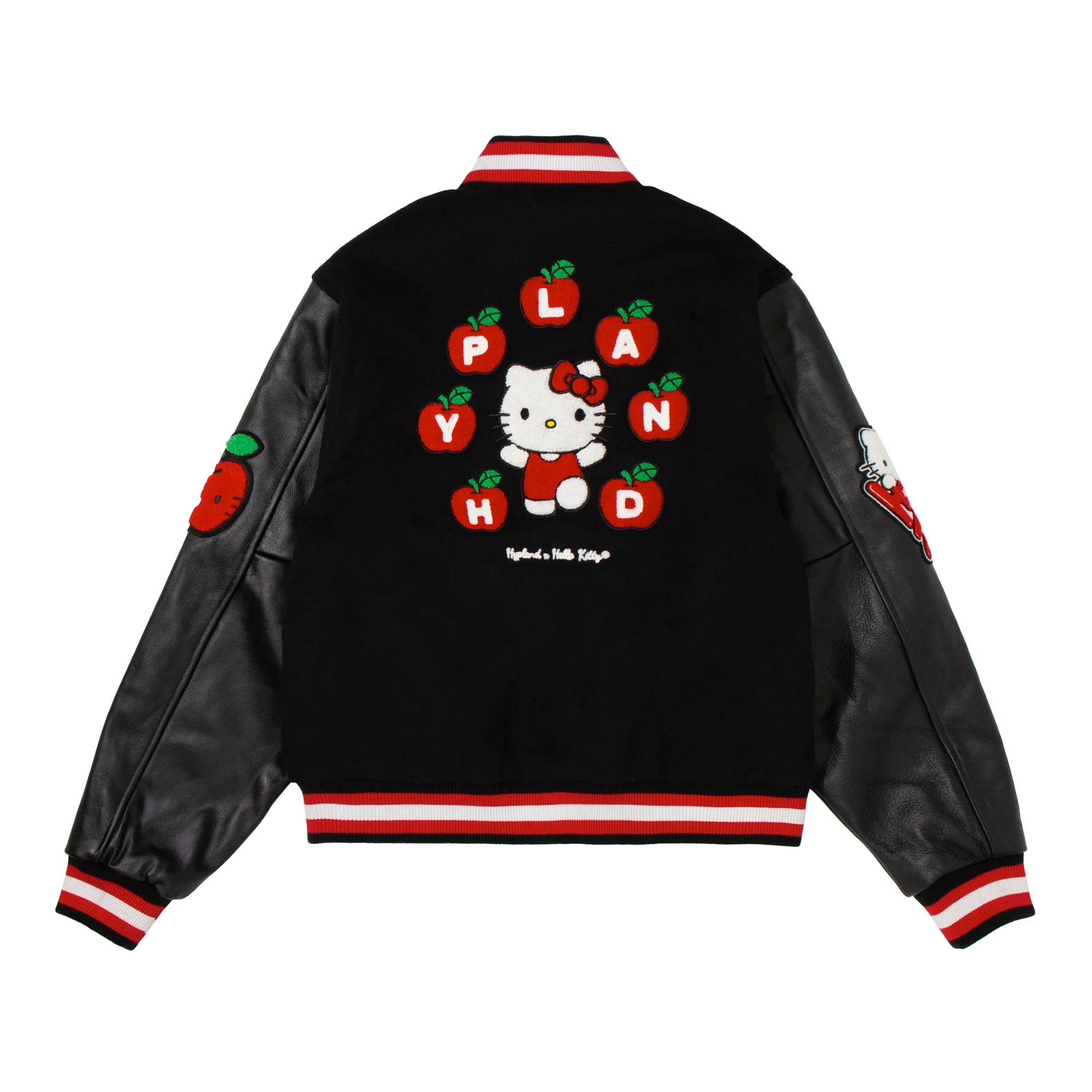 HELLO KITTY APPLES VARSITY JACKET (BLACK)