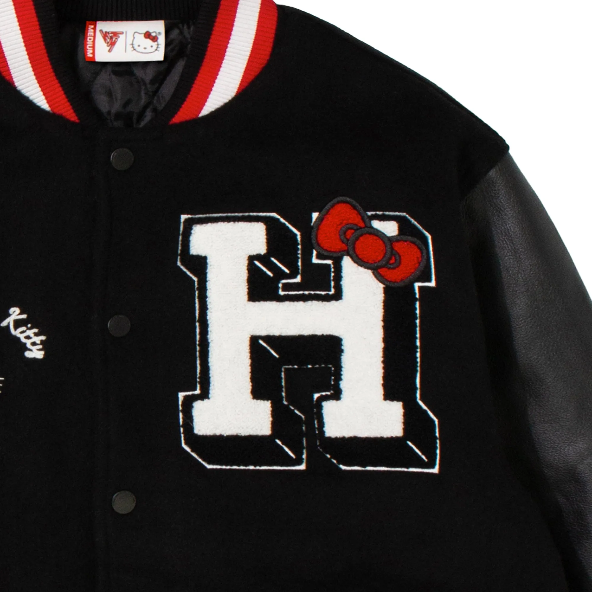 HELLO KITTY APPLES VARSITY JACKET (BLACK)