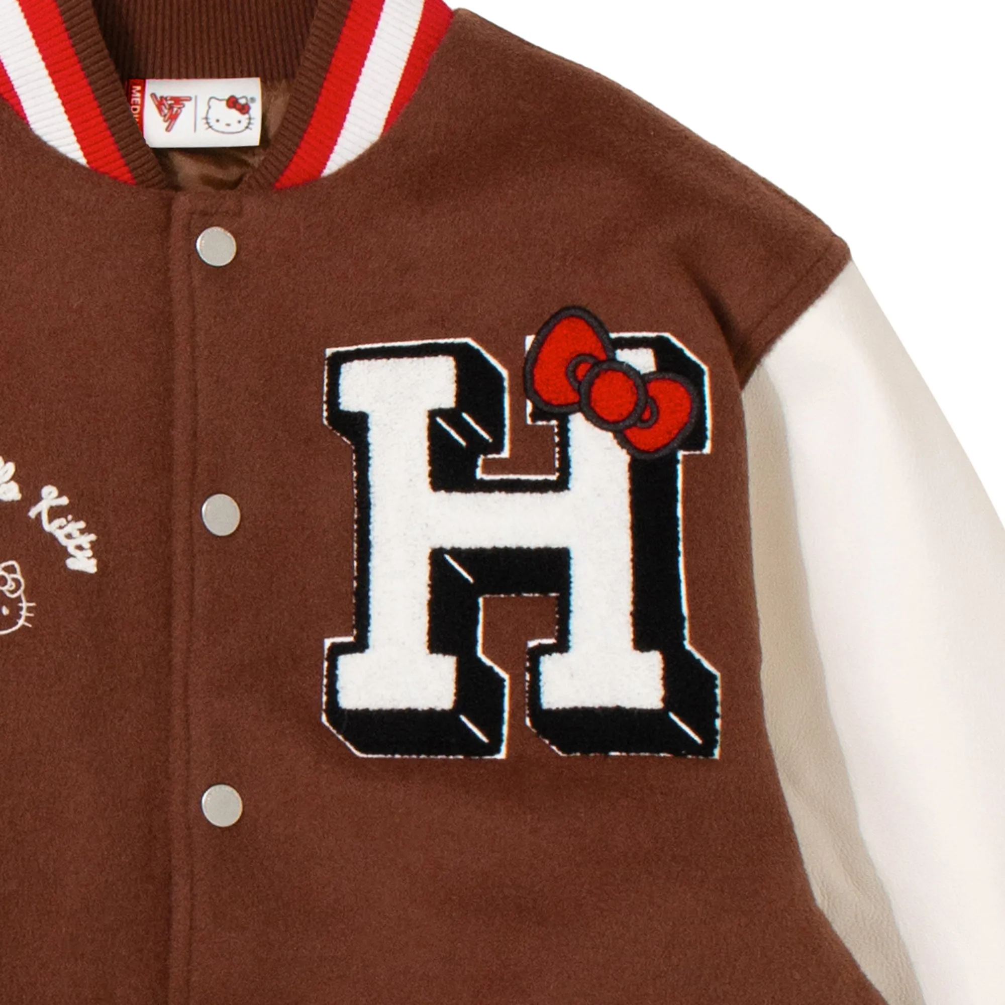 HELLO KITTY APPLES VARSITY JACKET (COFFEE)