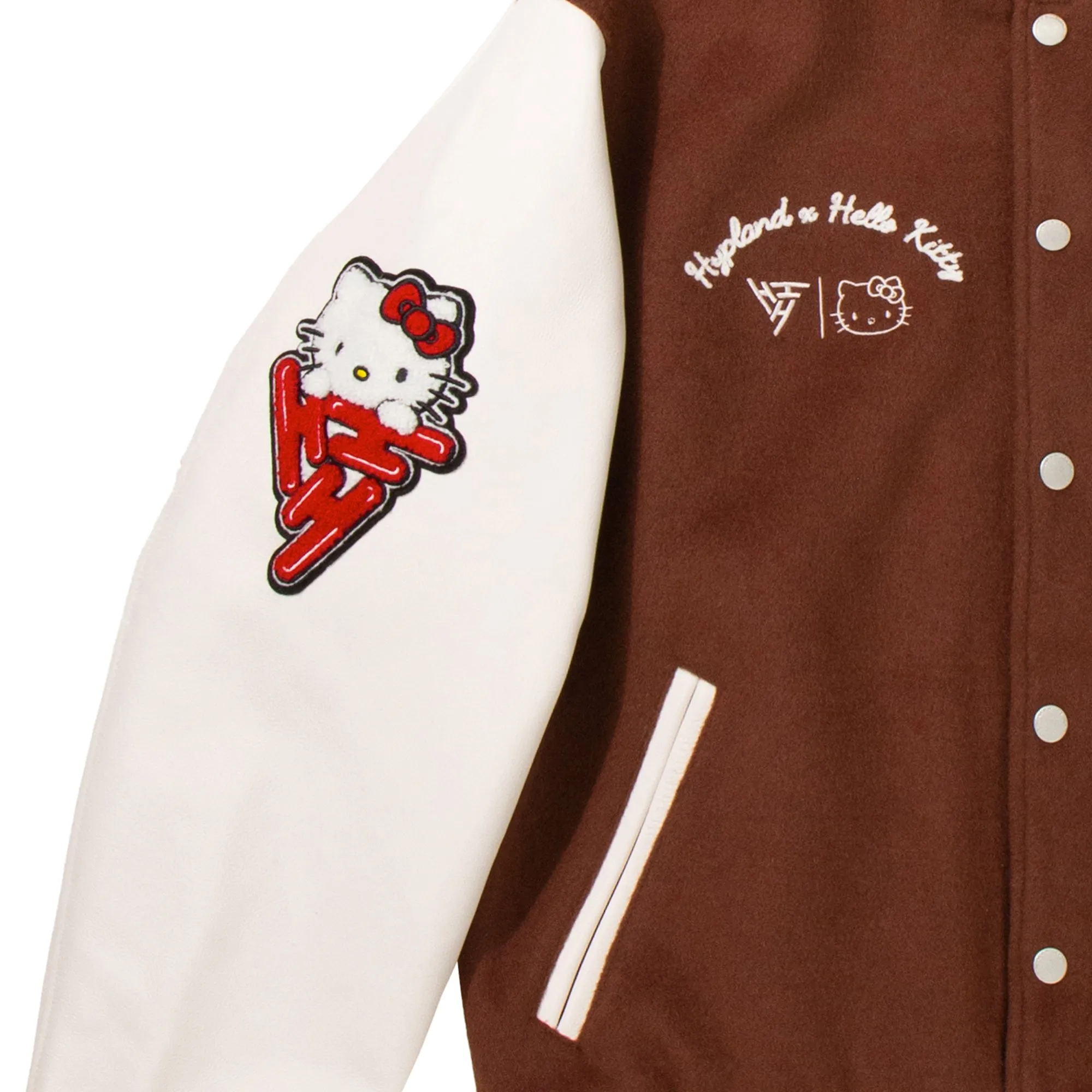 HELLO KITTY APPLES VARSITY JACKET (COFFEE)