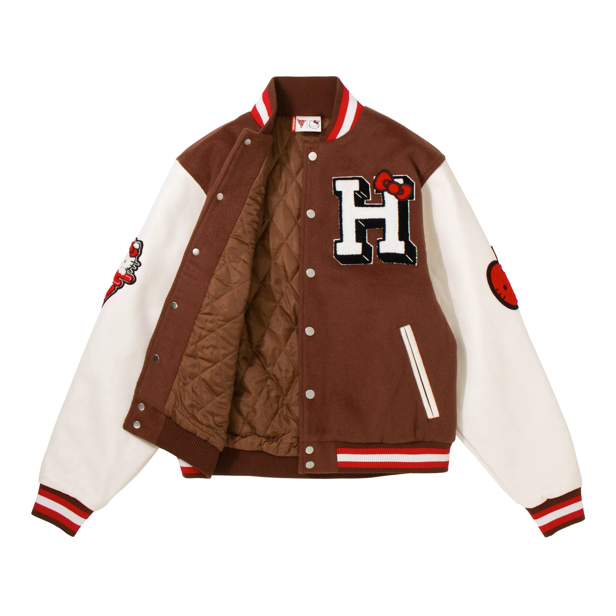 HELLO KITTY APPLES VARSITY JACKET (COFFEE)