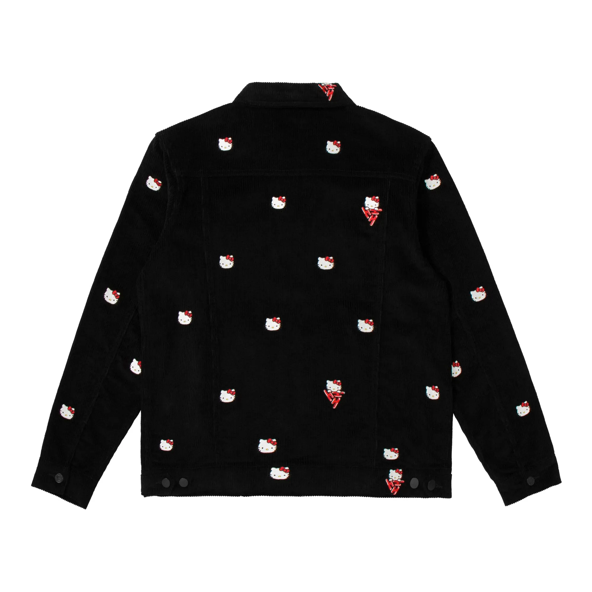 HELLO KITTY EMBROIDERED TRUCKER JACKET (BLACK)