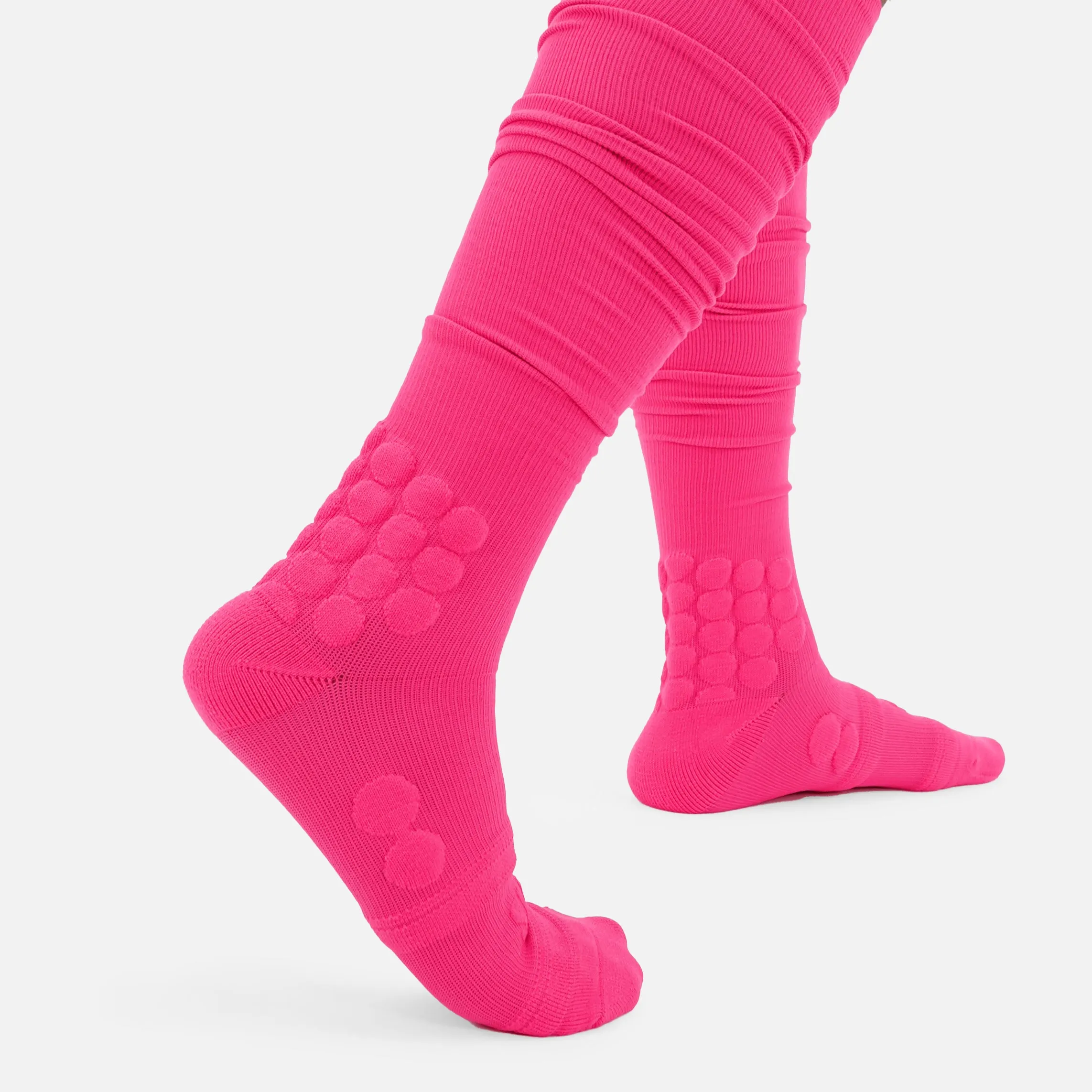 Hue Pink Football Padded Long Socks