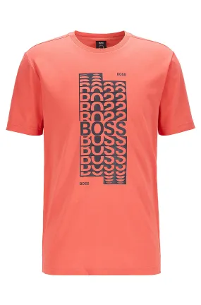 Hugo Boss Regular Fit T-shirt in cotton With Layered Logo