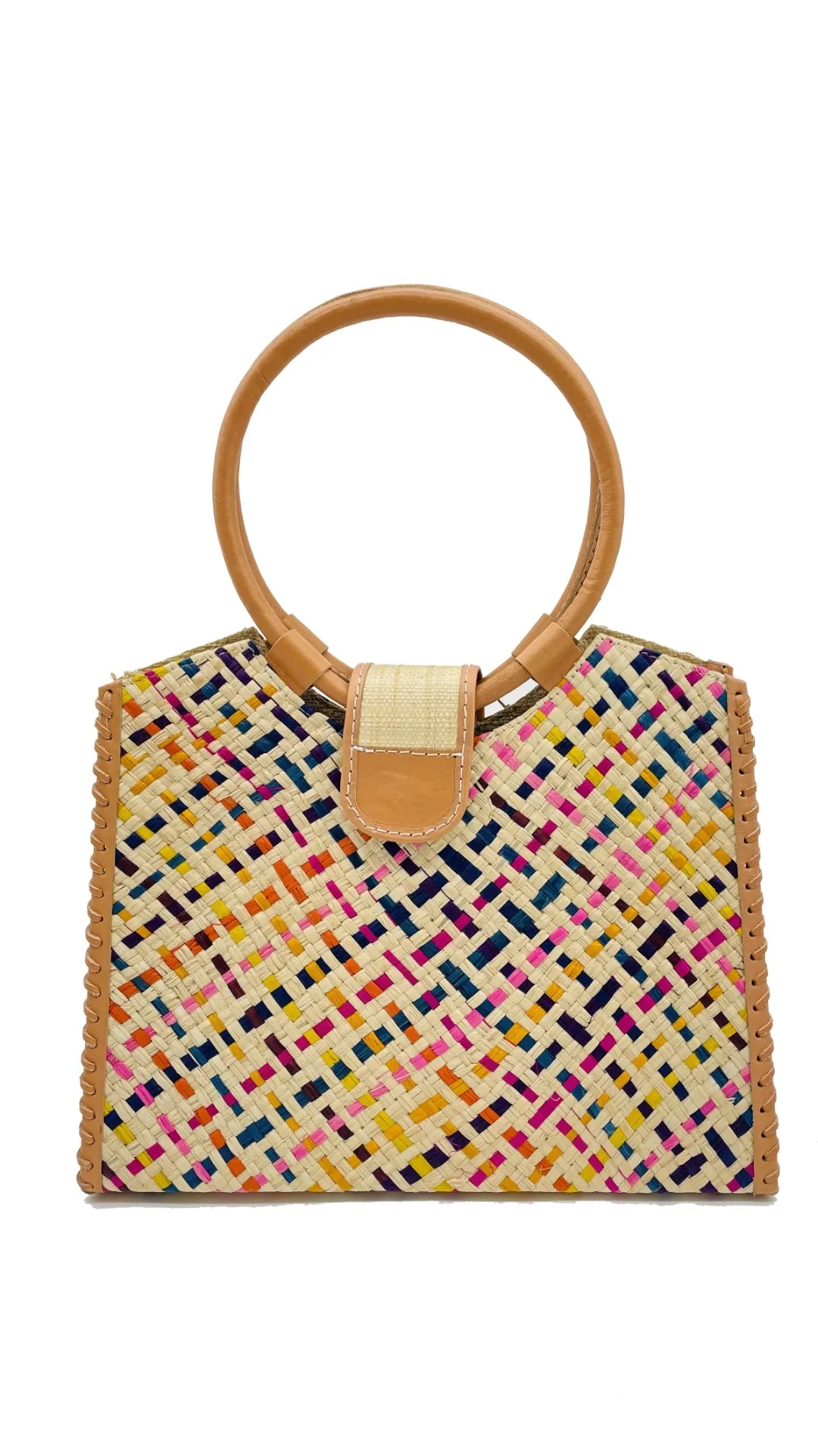 Ibiza Straw Handbag with Leather Handles