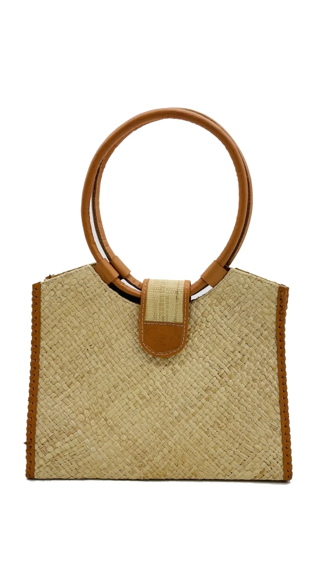 Ibiza Straw Handbag with Leather Handles