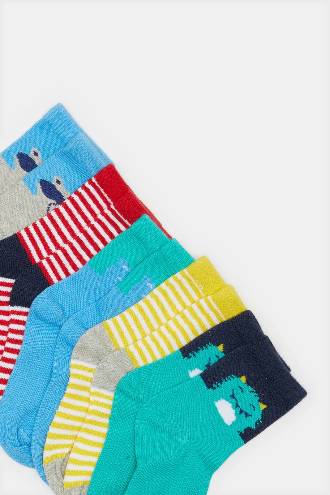 Infant Boys Assorted Crew-Length Socks Set (5 Pairs)