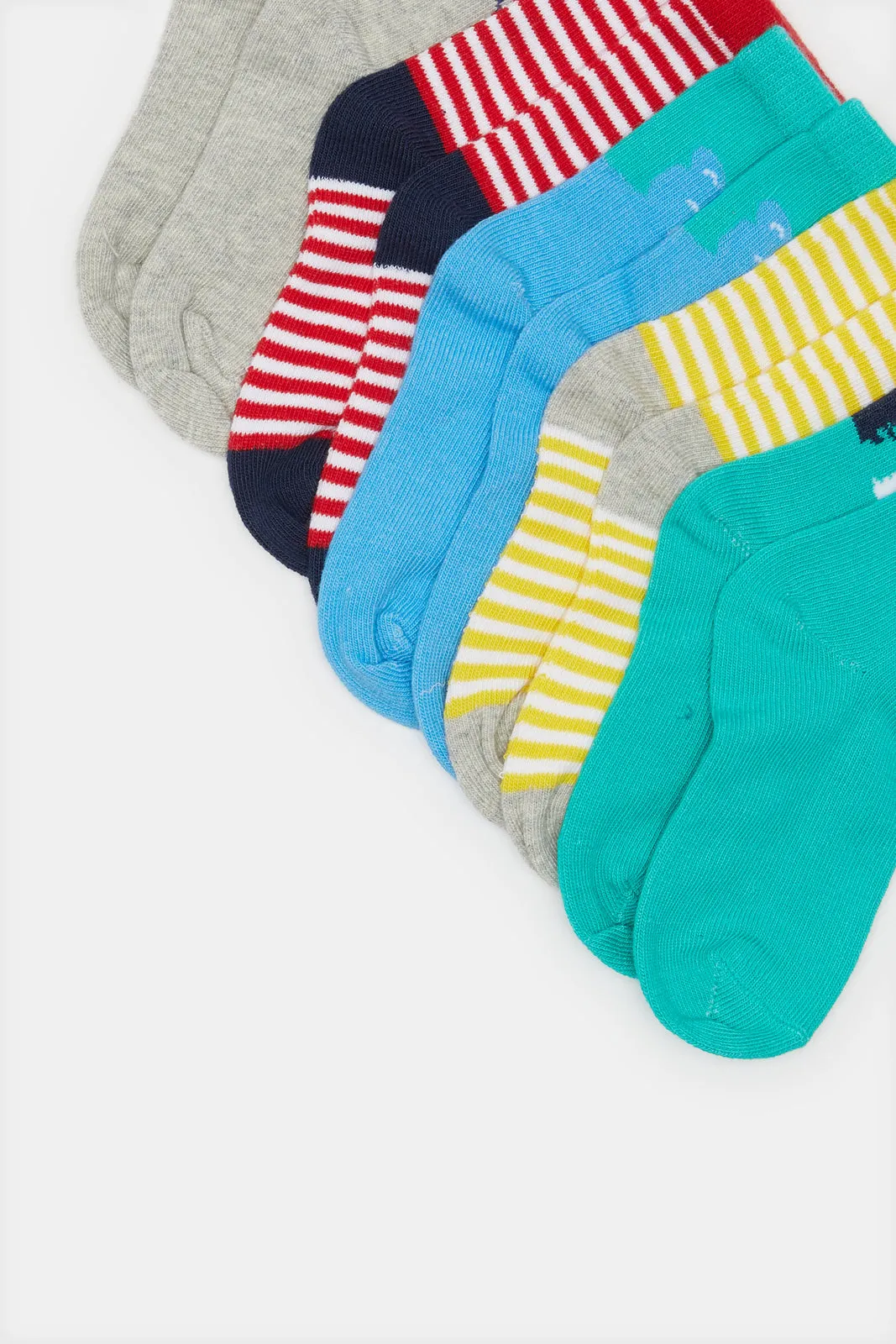 Infant Boys Assorted Crew-Length Socks Set (5 Pairs)