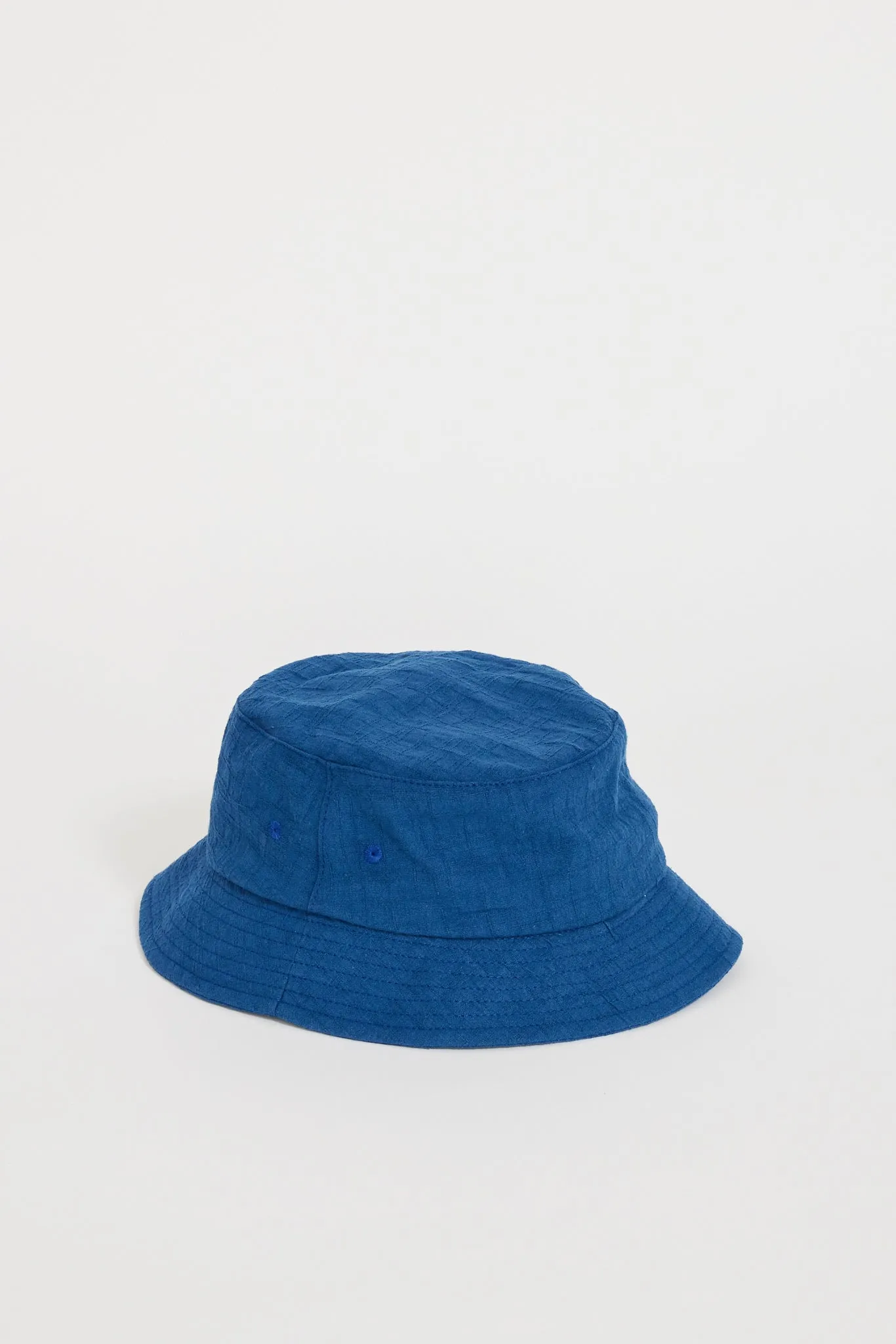 Japanese Cotton Dobby Bucket Hat Blue