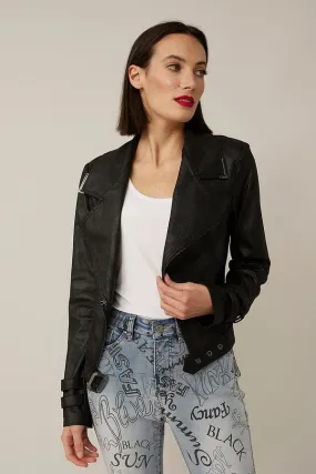 Joseph Ribkoff Faux Leather Moto Jacket