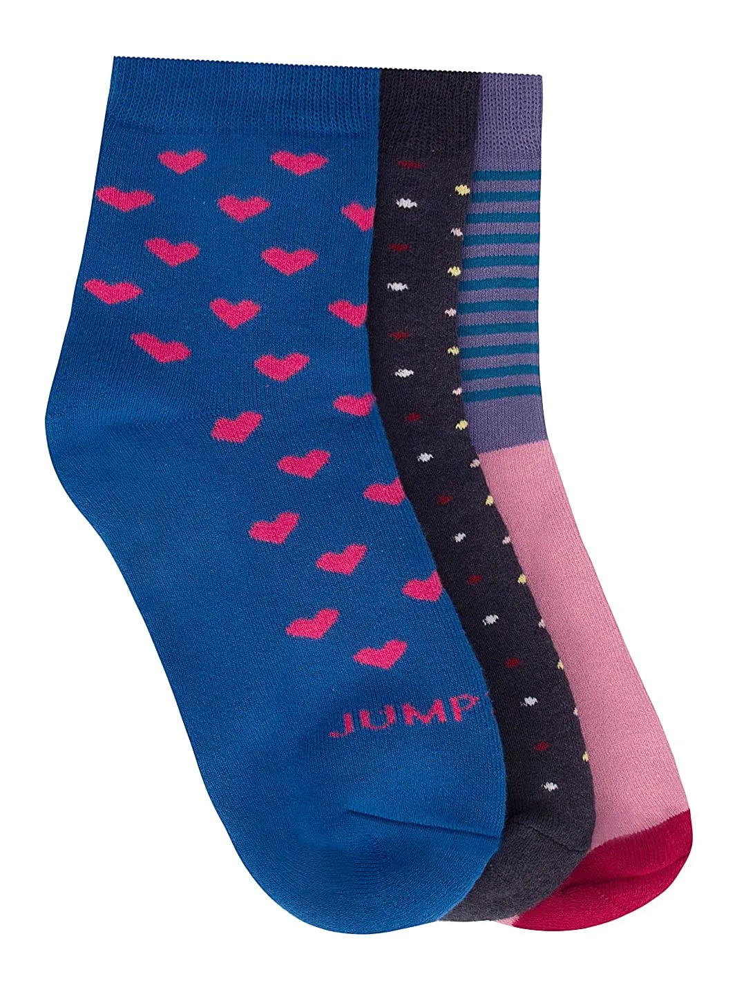 JUMP USA Women's Above Ankle Length Bamboo Cotton Socks - Pack of 3 | Women Casual Socks for Everyday Wear - Sweat Proof, Quick 