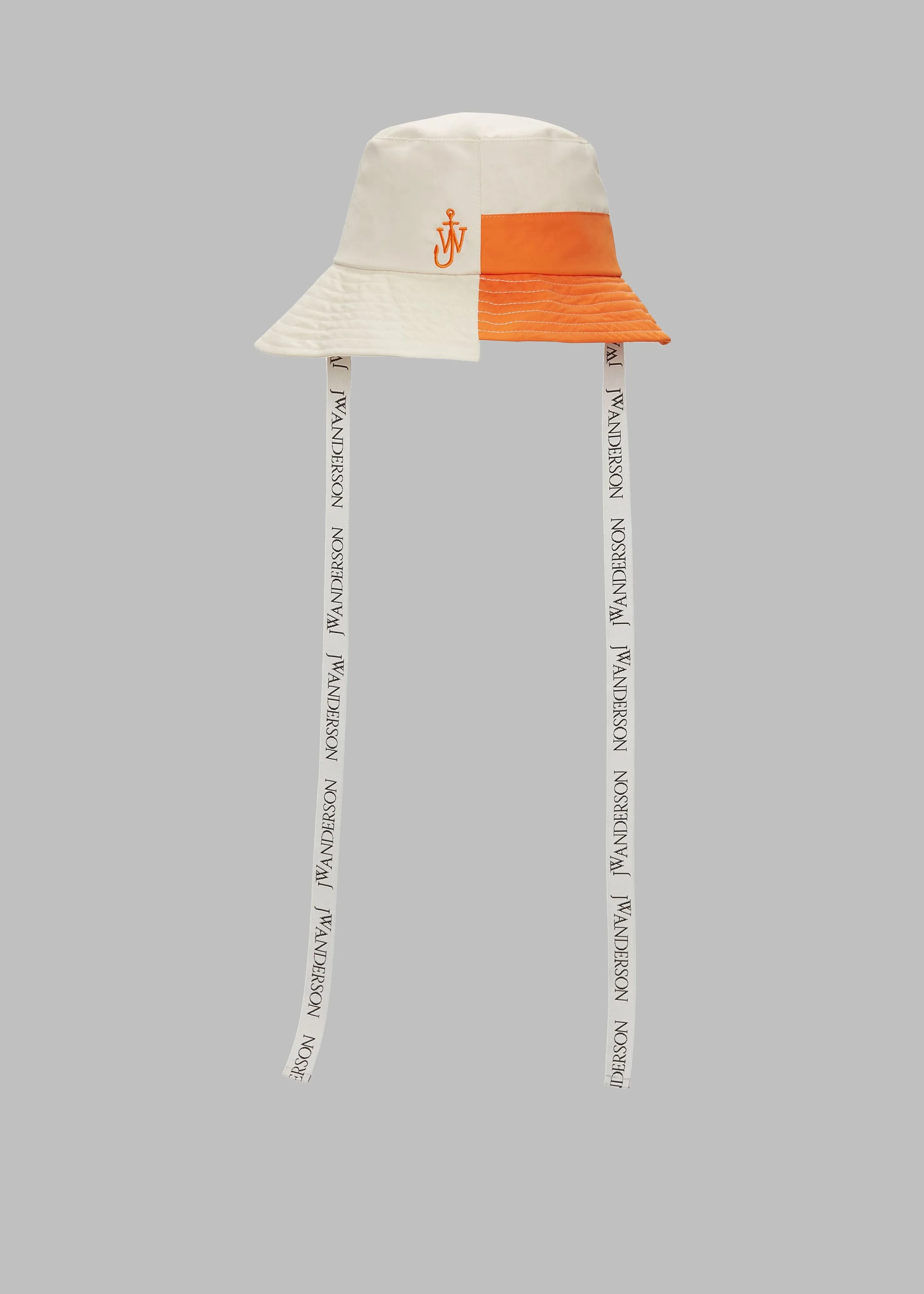 JW Anderson Asymmetric Bucket Hat - White/Orange