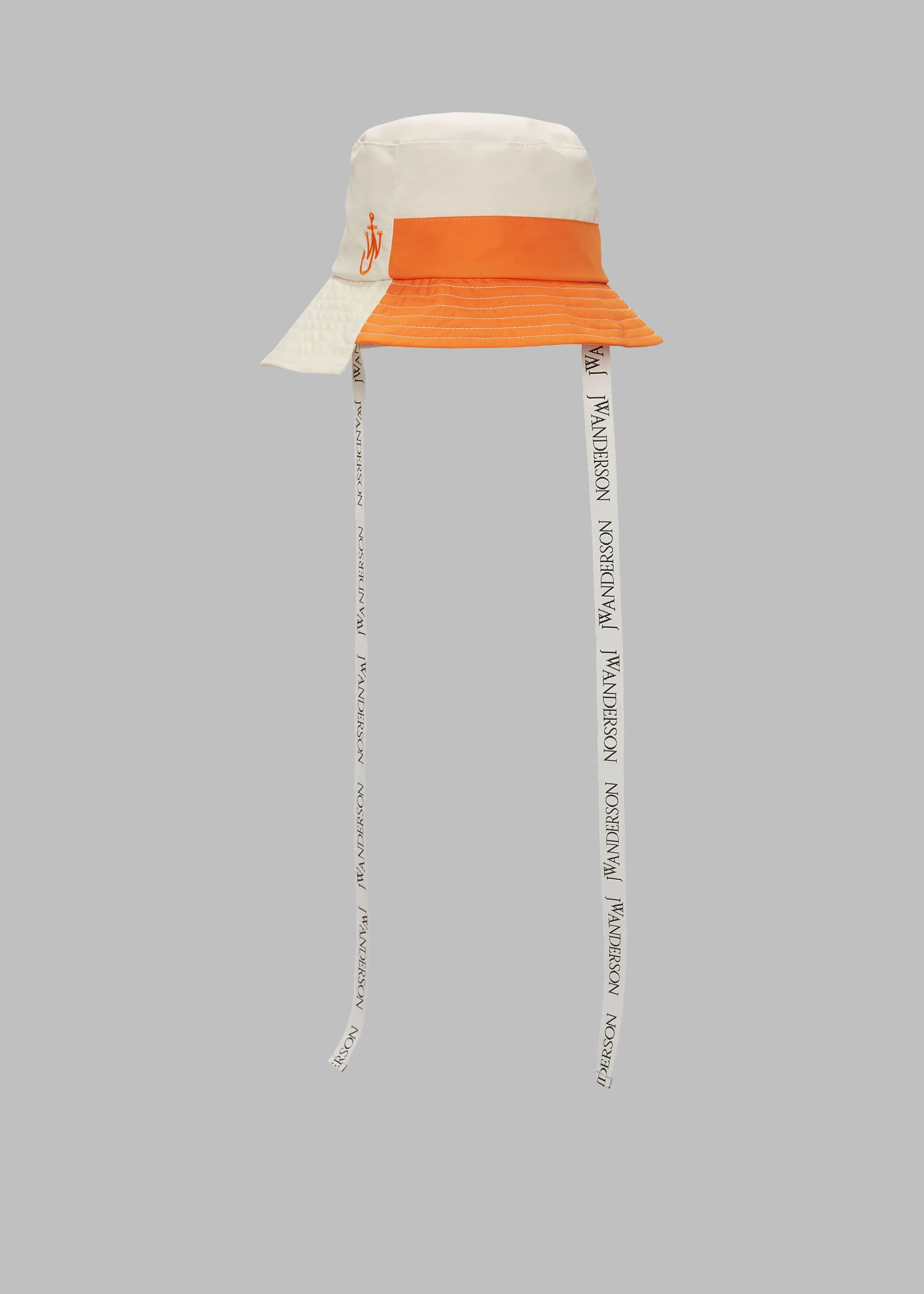 JW Anderson Asymmetric Bucket Hat - White/Orange