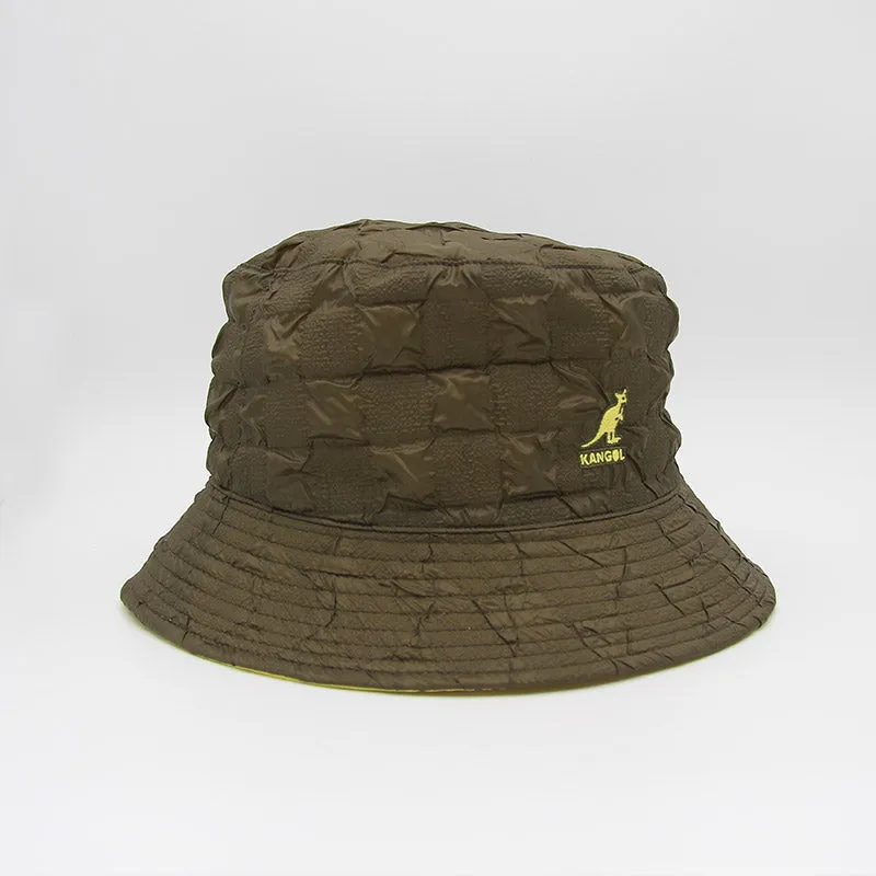 Kangol Pucker Check Bucket Olive