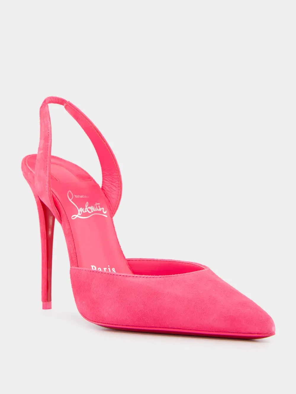 Kate Sling Pink Suede 100mm Pumps