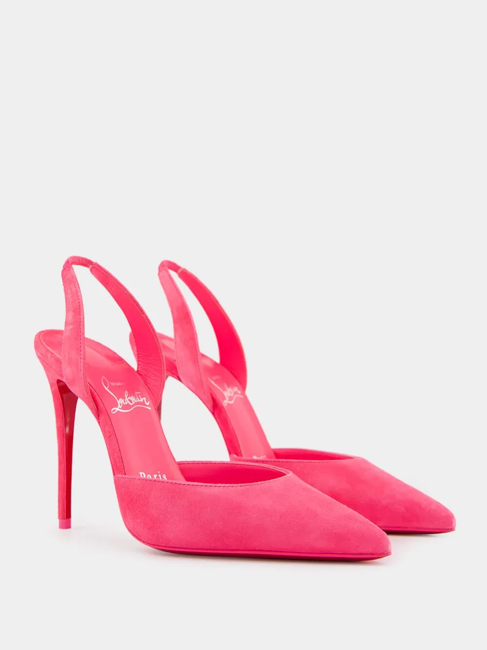 Kate Sling Pink Suede 100mm Pumps