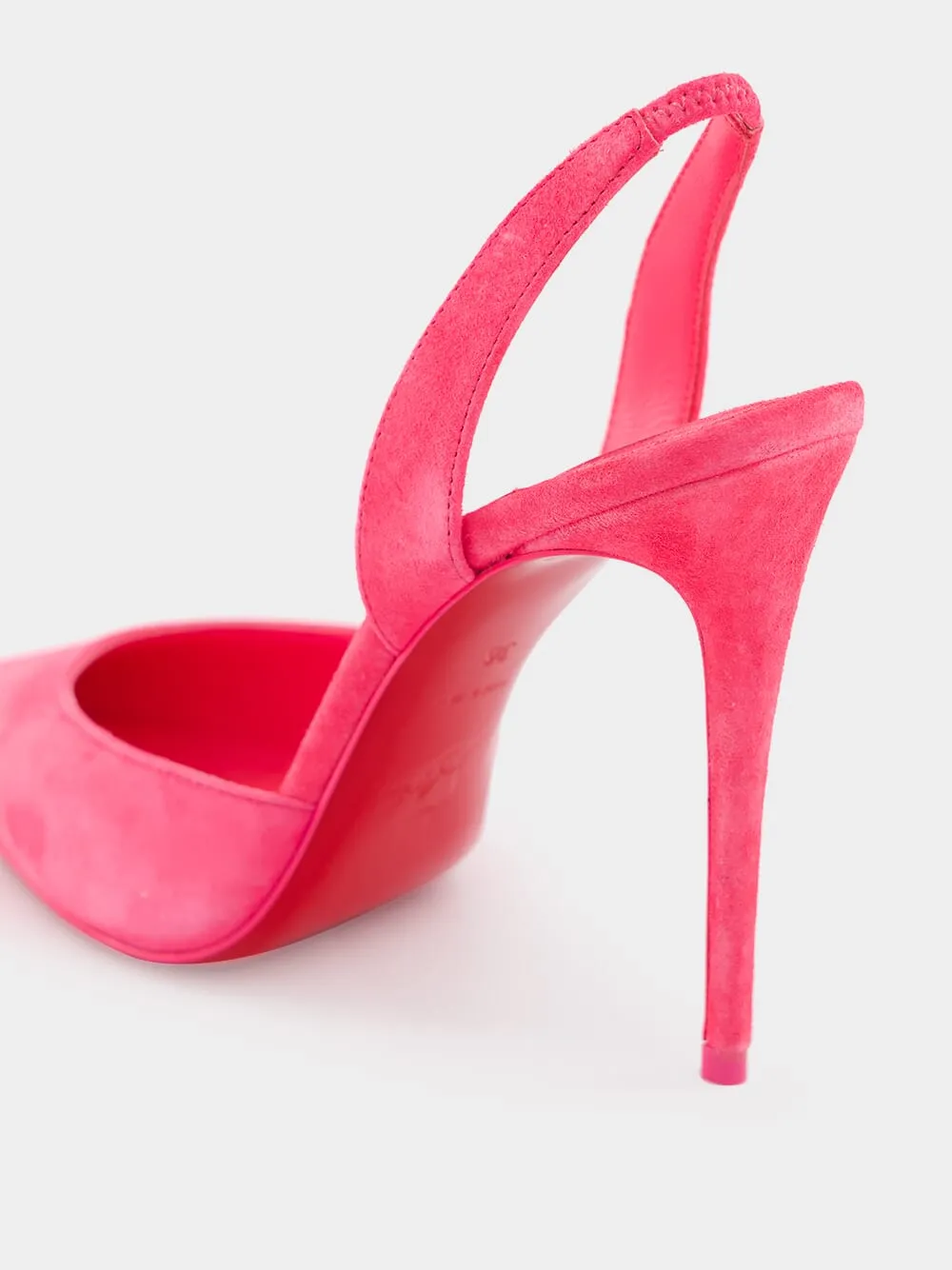 Kate Sling Pink Suede 100mm Pumps