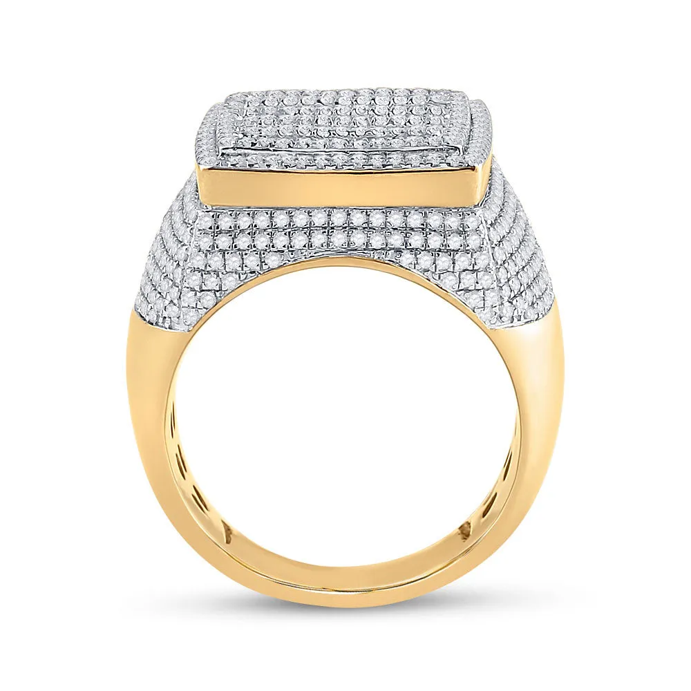 Keene Jewelers 10kt Yellow Gold Mens Baguette Diamond Square Ring 2 Cttw