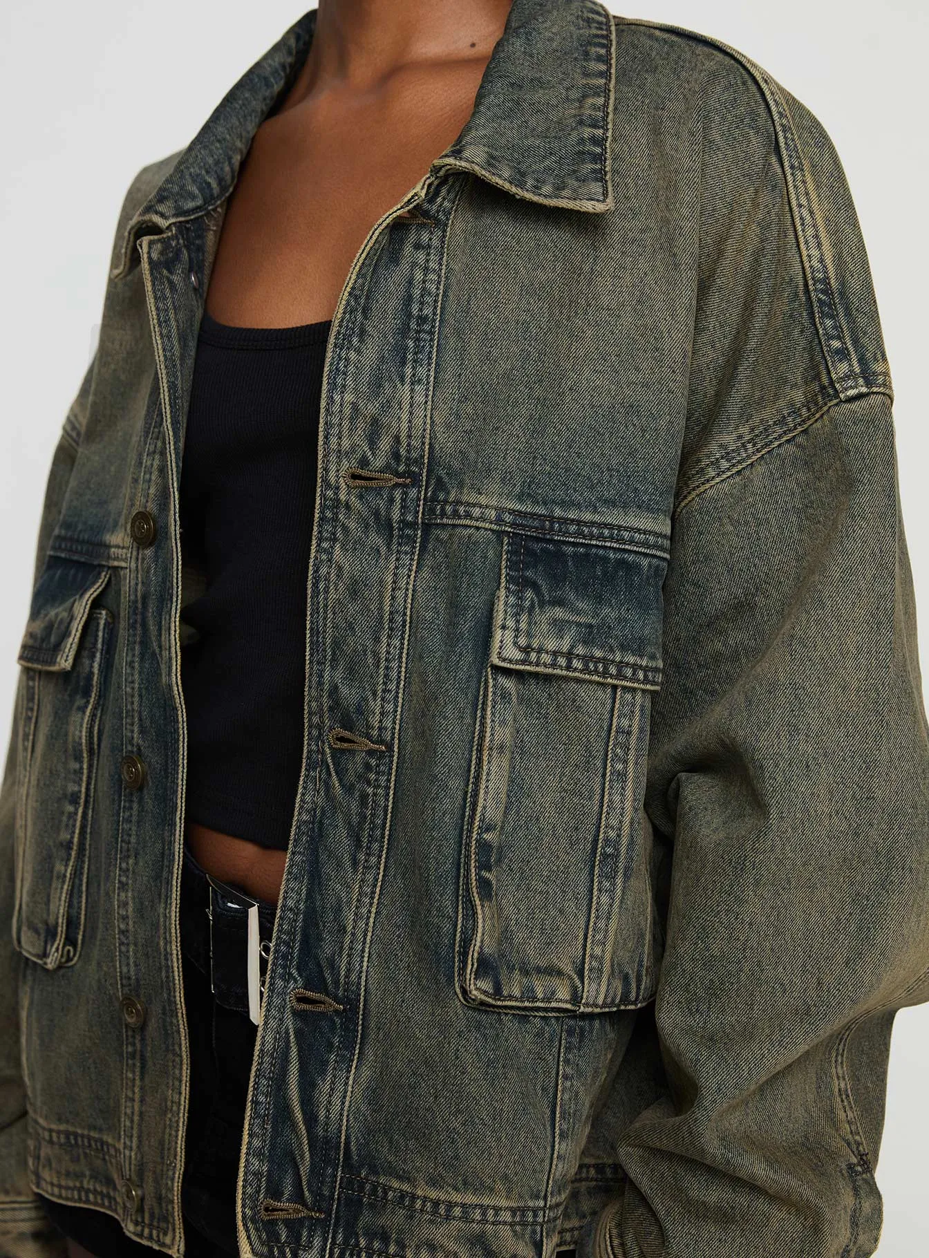 Kier Oversized Jacket Denim Antique Wash