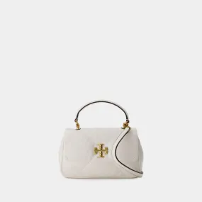 Kira Diamond Quilt Top Handle Purse - Tory Burch - Leather - White