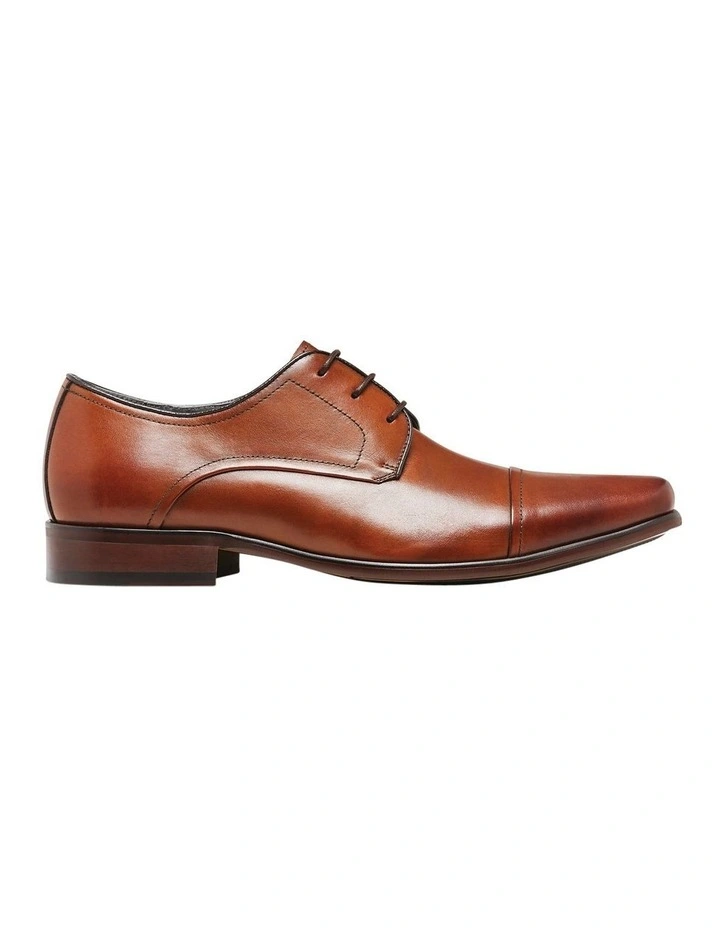 Knock Toe Cap Brown Derby Lace Up Dress Shoe