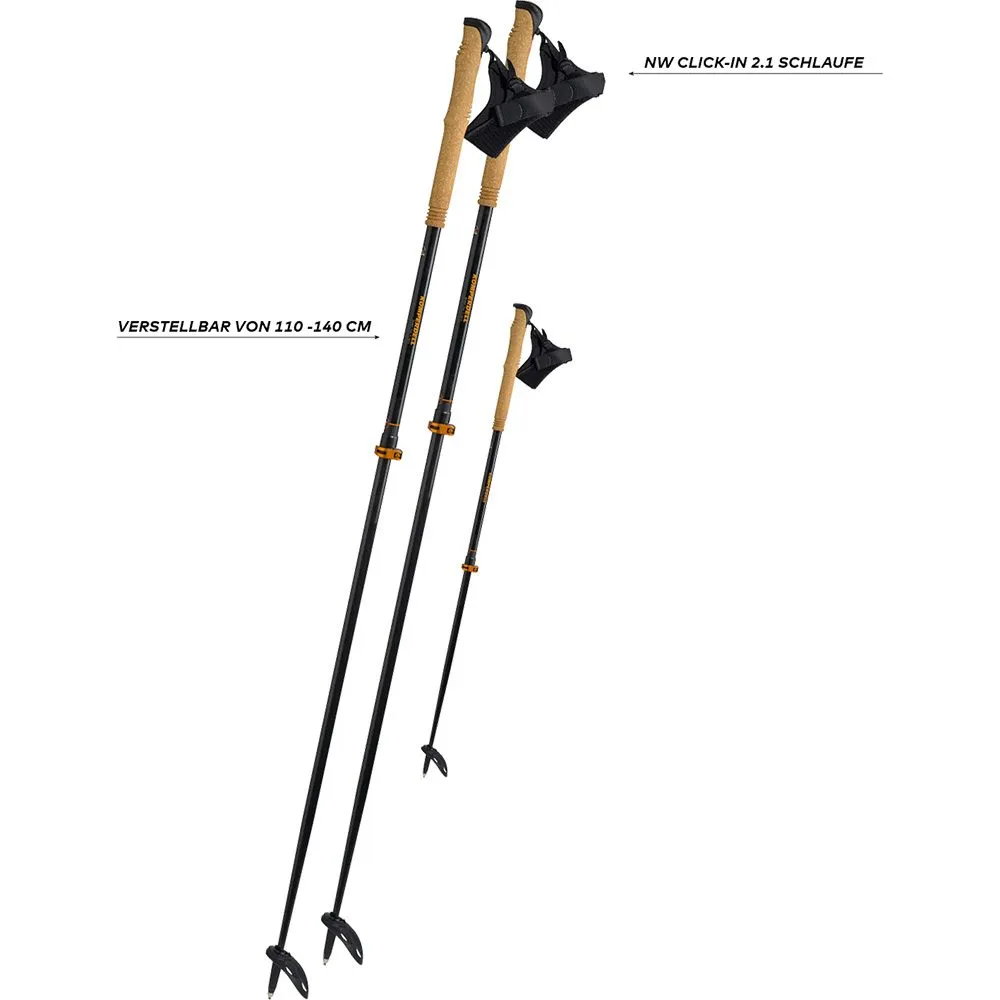 Komperdell - Speed Tour TI Vario Touring Ski Poles black