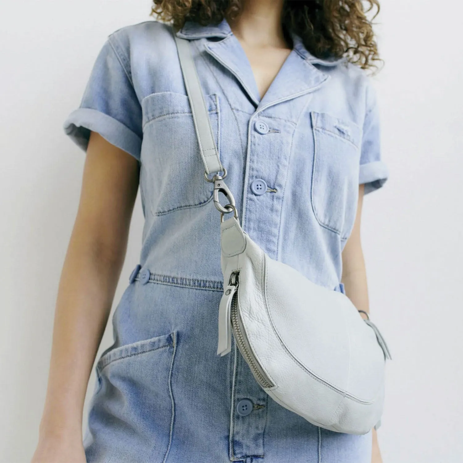 Latico Crosby Sling/Crossbody White Leather