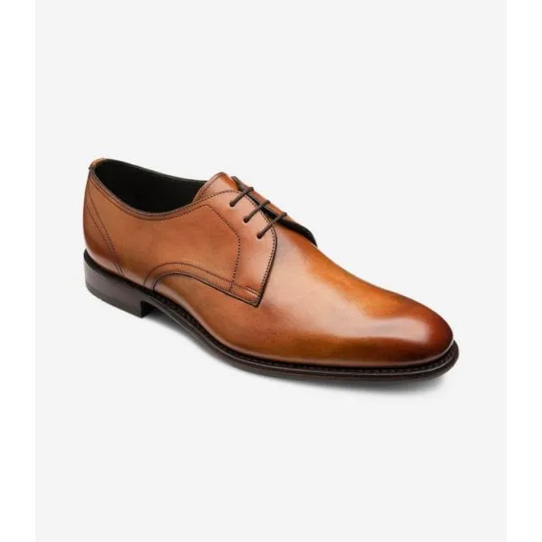 Loake Mens Atherton Plain Toe Derby in Tan