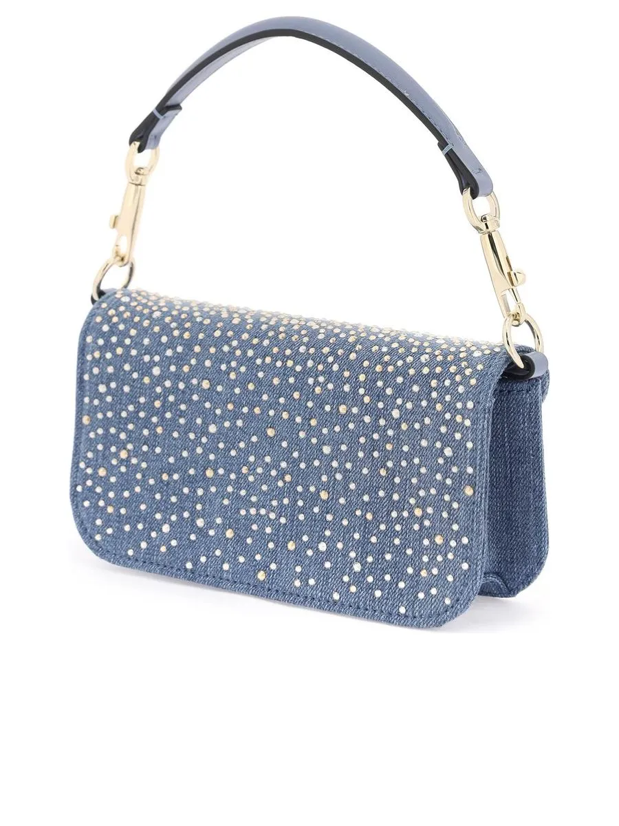 Locò Rhinestone Denim Handbag