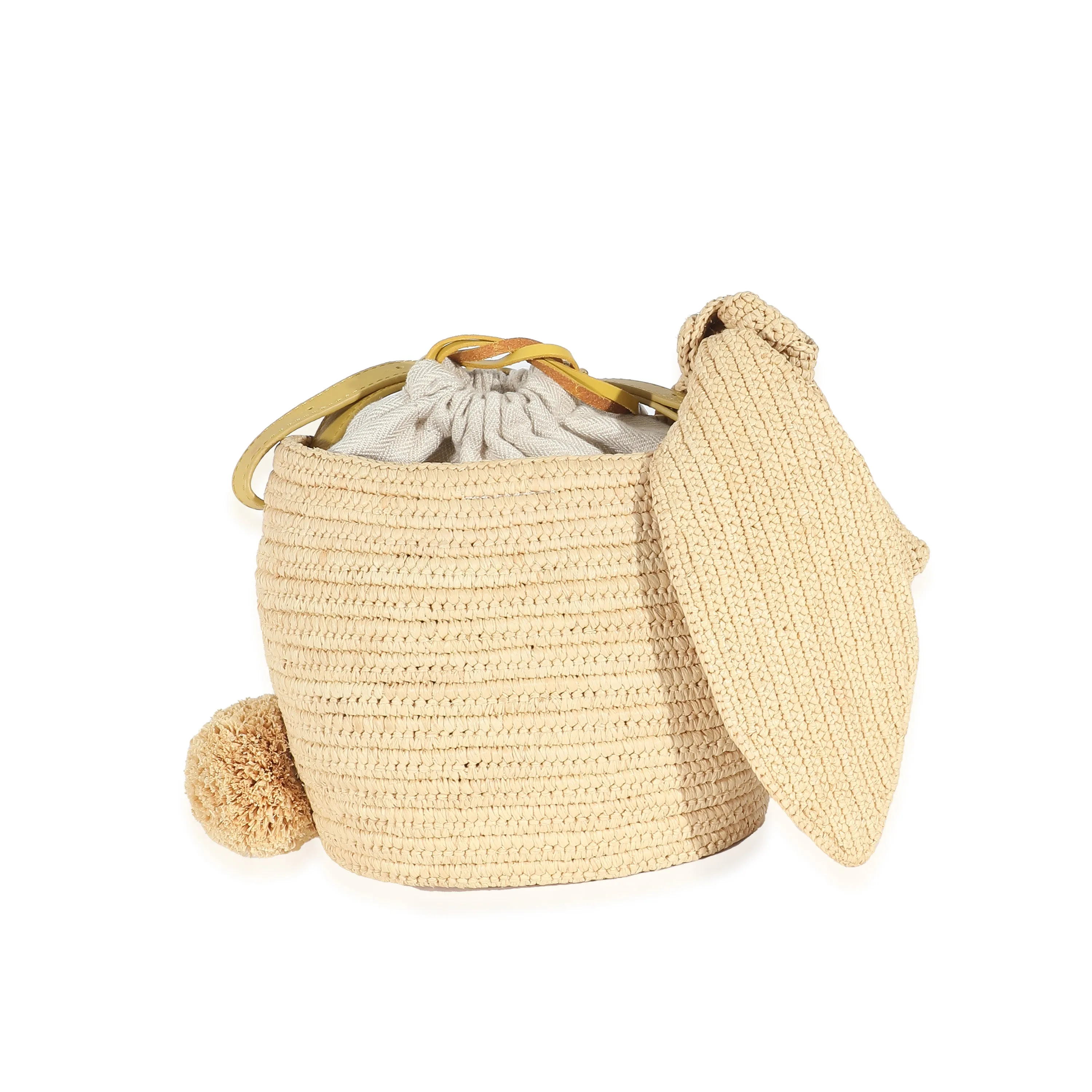 Loewe Beige Raffia Bunny Bucket Bag