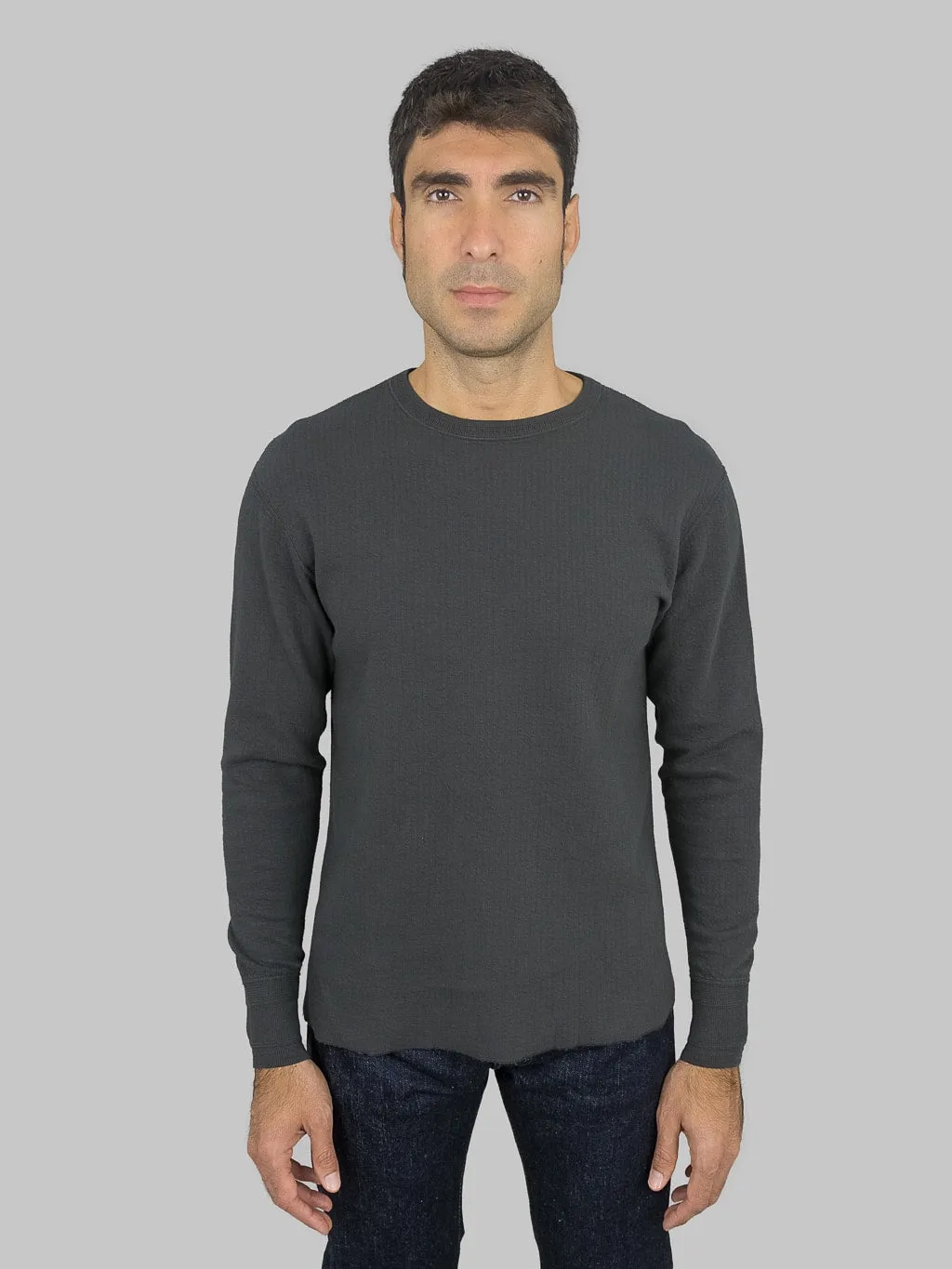 Loop & Weft Double Face Jacquard Crewneck Thermal Antique Black