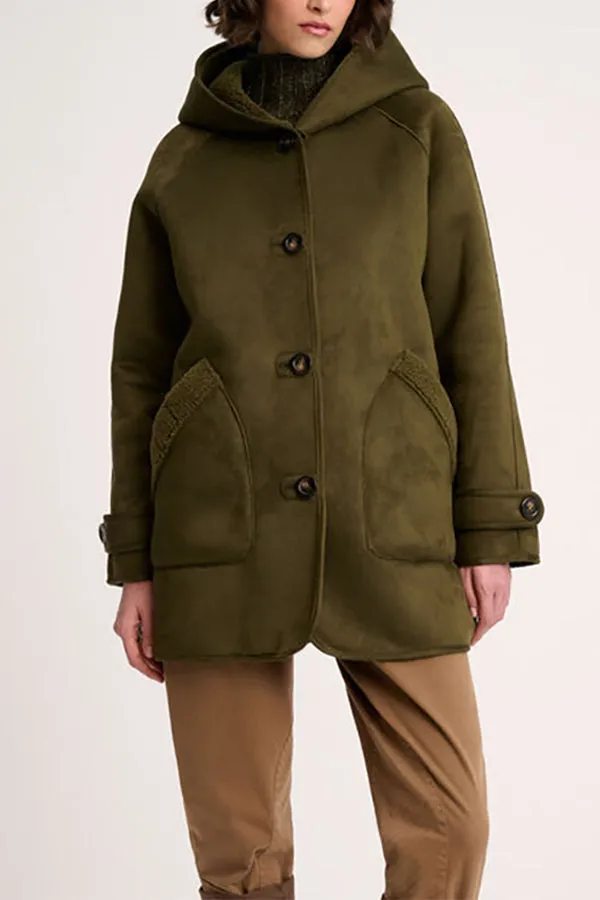 Luisa Spagnoli SPESSORE GREEN HOODED REVERSIBLE JACKET