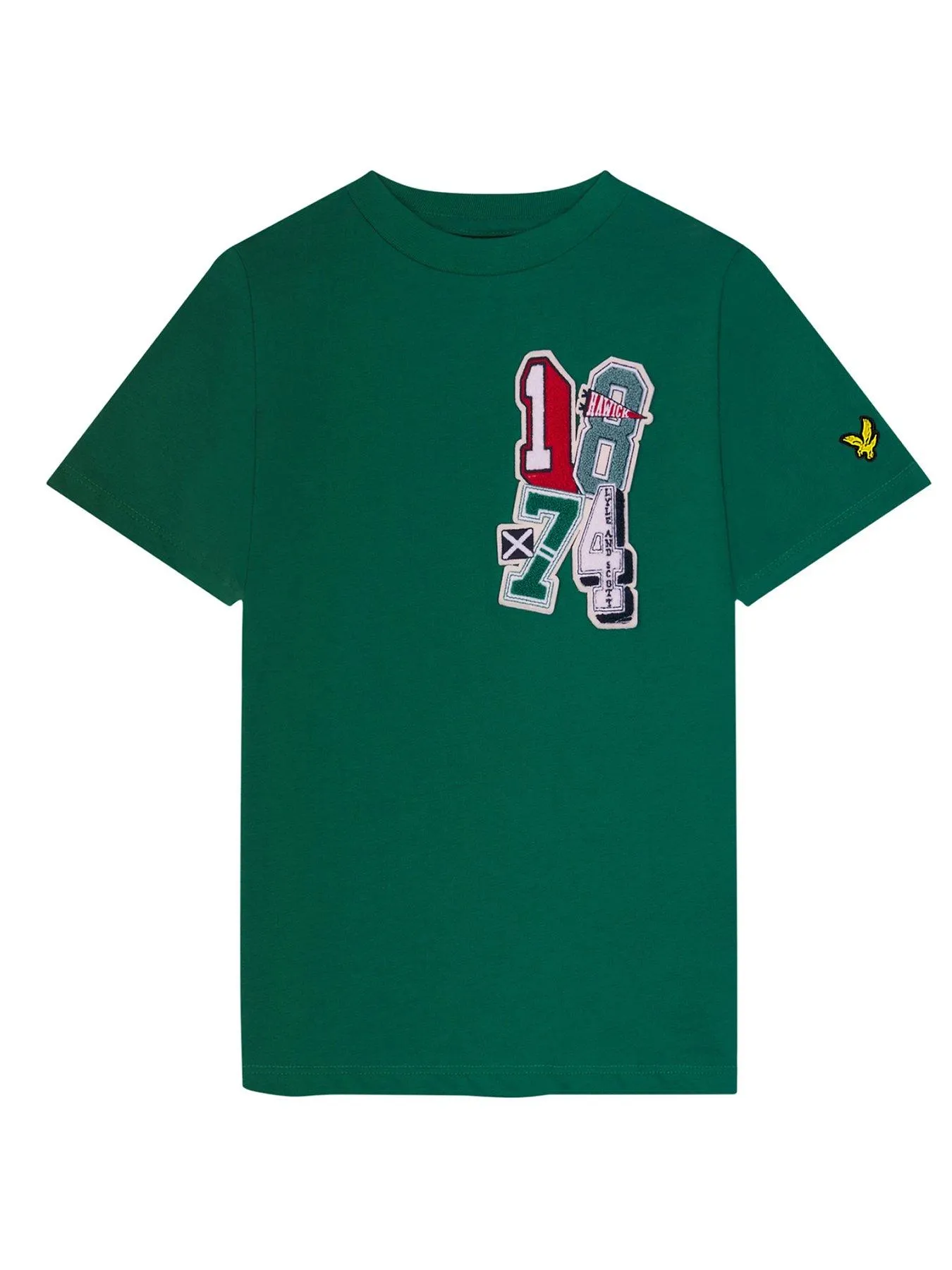 Lyle & Scott Boys 1874 Patch Graphic Short Sleeve T-shirt - Court Green