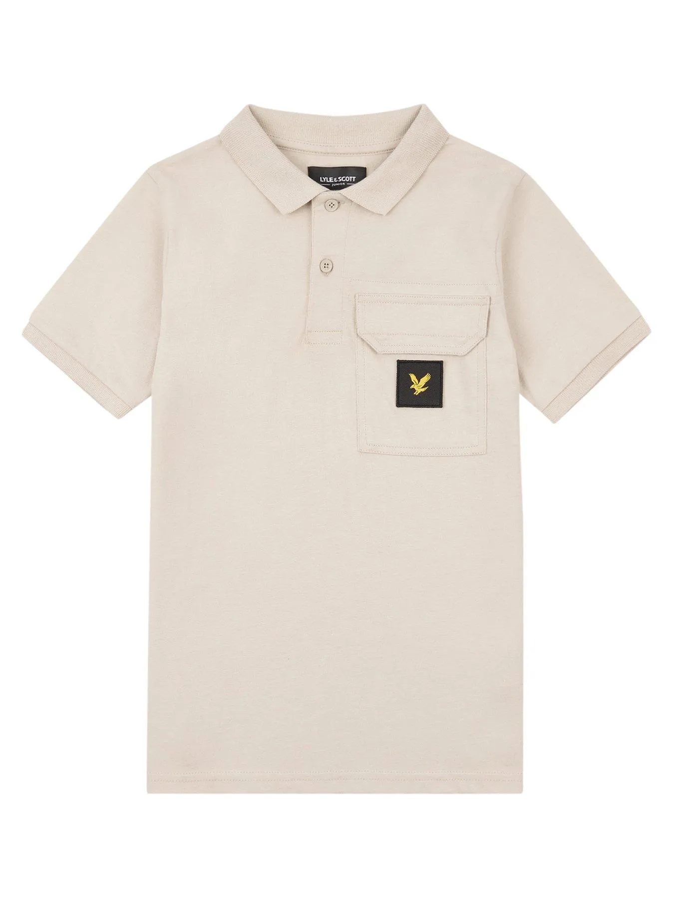 Lyle & Scott Boys Jersey Pocket Polo Shirt - Moonstruck - Light Grey