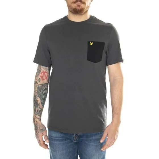 Lyle & Scott Contrast Pocket T-Shirt Gunmetal/Jet Black