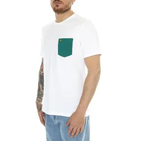 Lyle & Scott Contrast Pocket T-Shirt White / Court Green