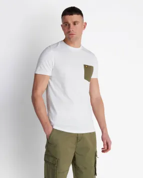 Lyle & Scott Contrast Pocket T-Shirt White Lichen Green