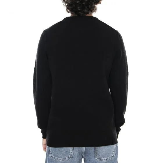 Lyle & Scott Crew Neck Lambswool Blend Jet Black Marl Jumper