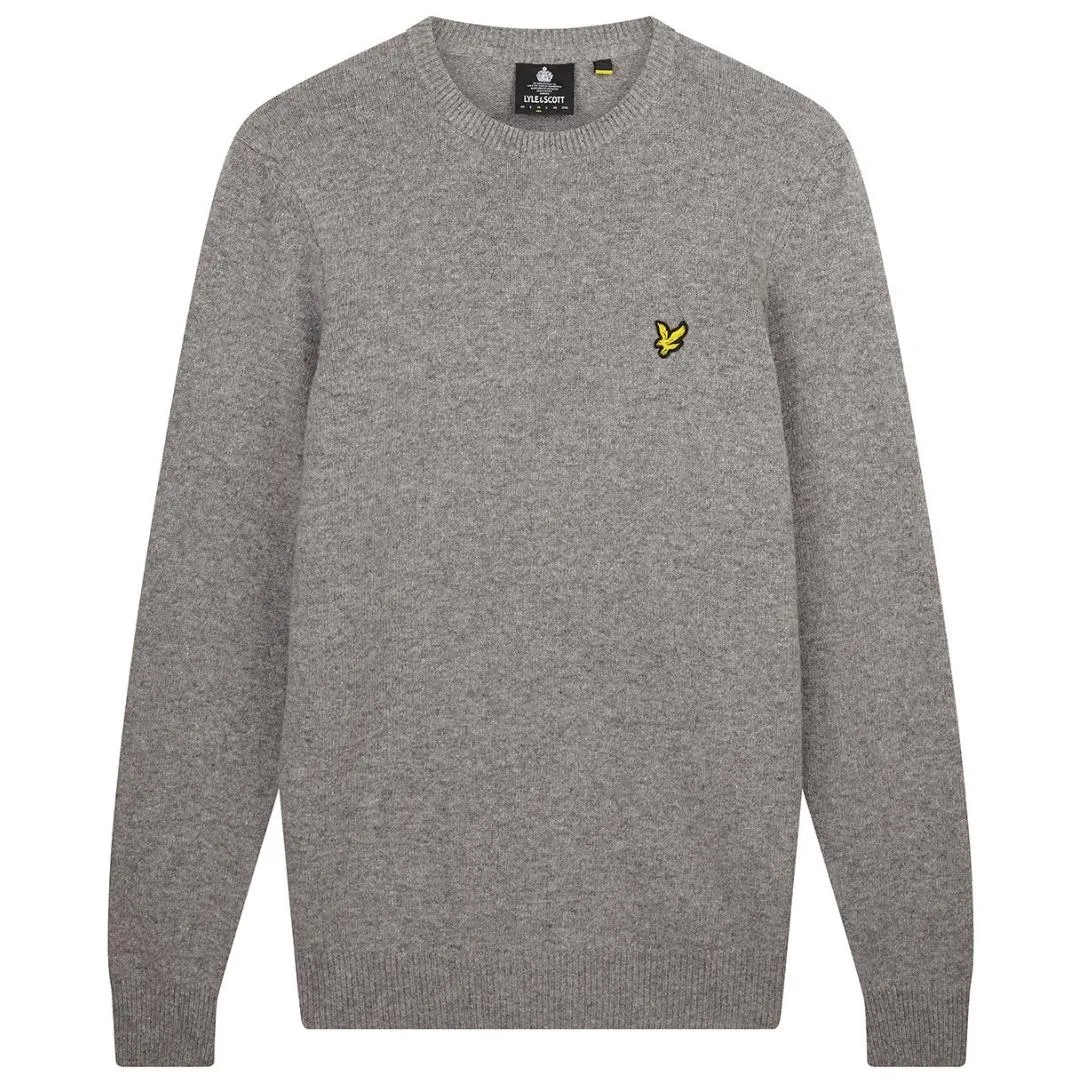 Lyle & Scott Crew Neck Lambswool Mid Grey Marl Blend Jumper