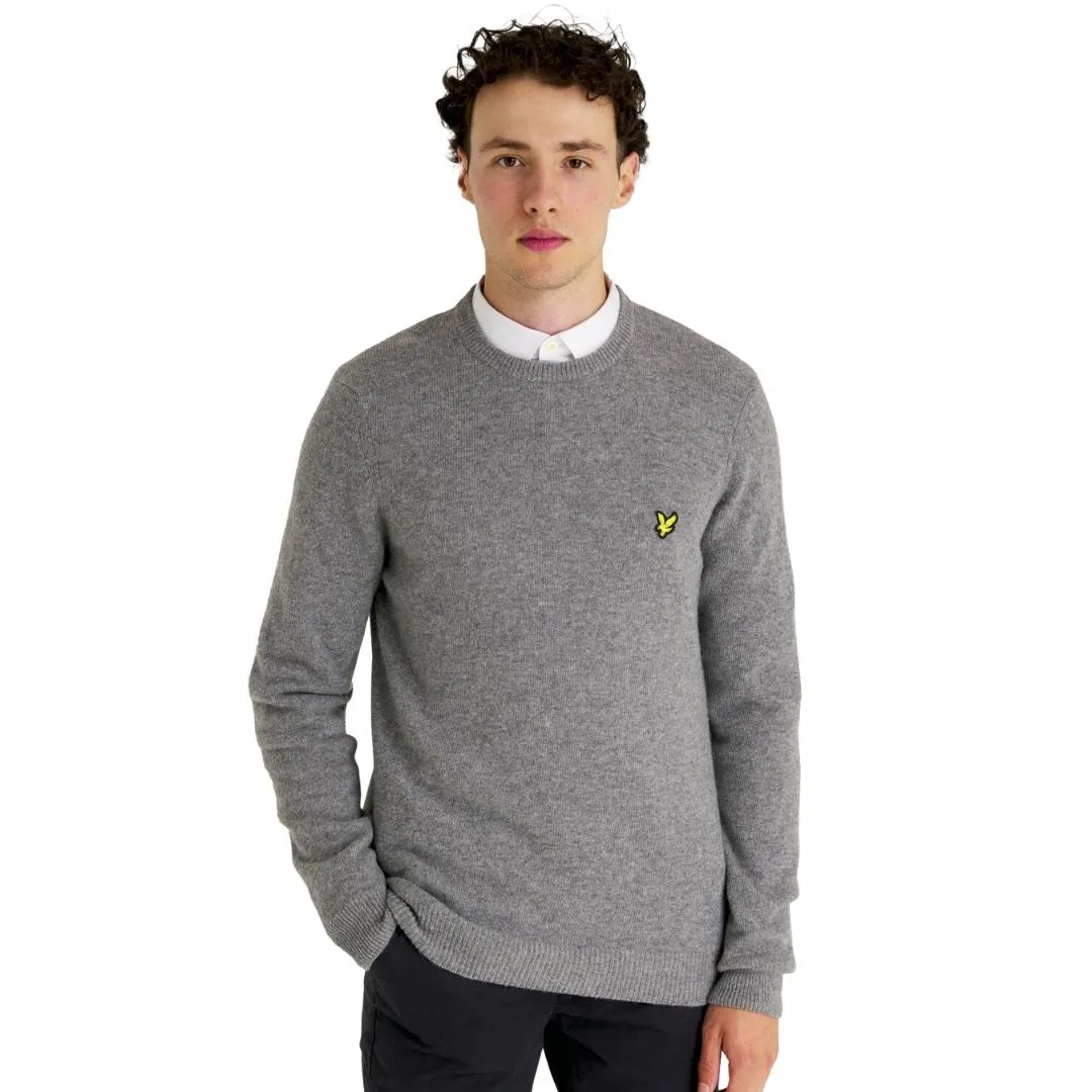 Lyle & Scott Crew Neck Lambswool Mid Grey Marl Blend Jumper