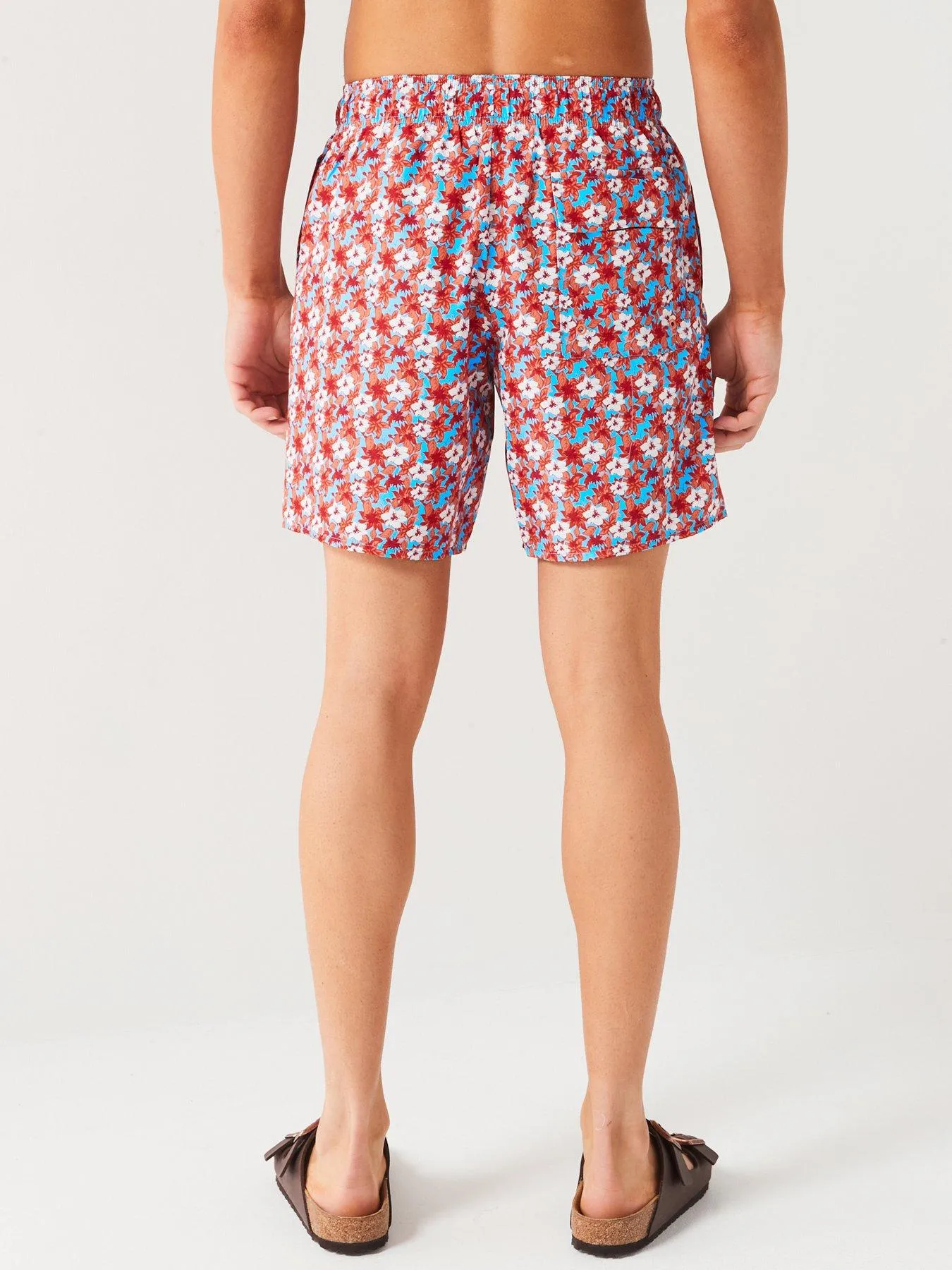 Lyle & Scott Floral Print Co-ord Resort Swim Shorts - Orange